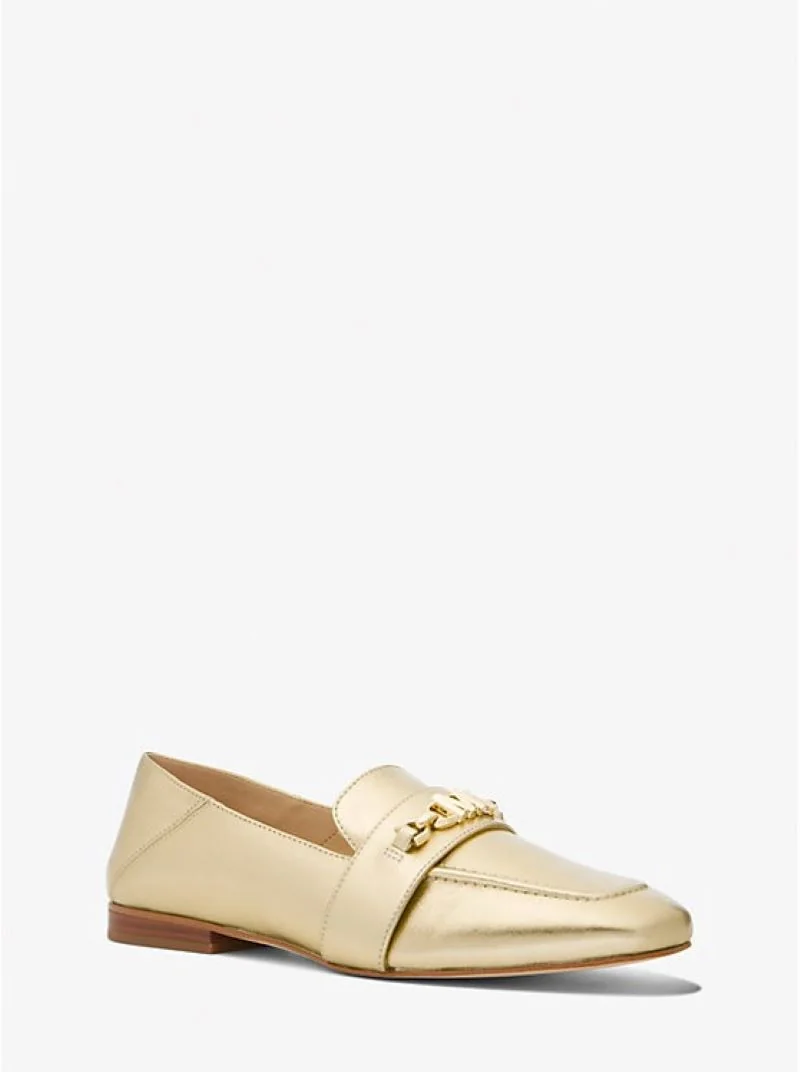 Шкіряні туфлі-лофери Michael Kors металік 36,5