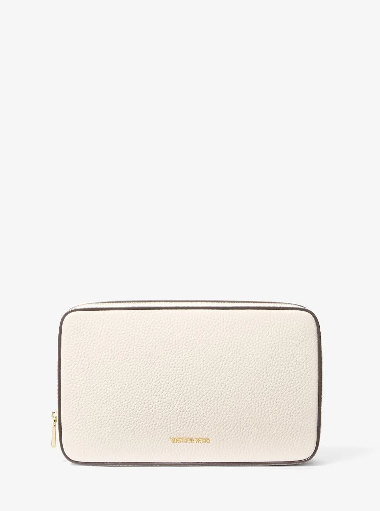 Шкіряний несесер Michael Kors косметичка з логотипом 1159847922 (Молочний One size)