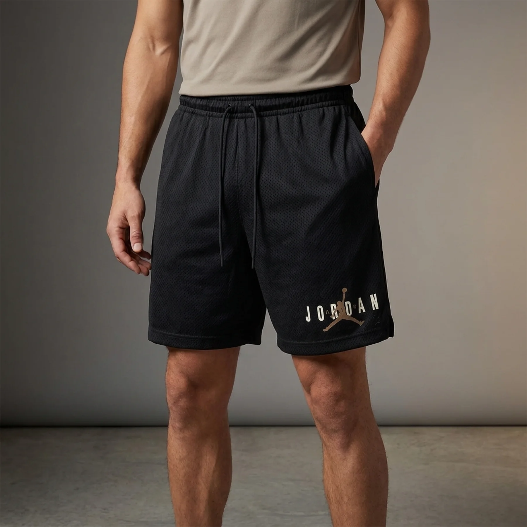 Шорти чоловічі Nike Essentials Mesh Graphic Shorts Beige (DV7652-010)
