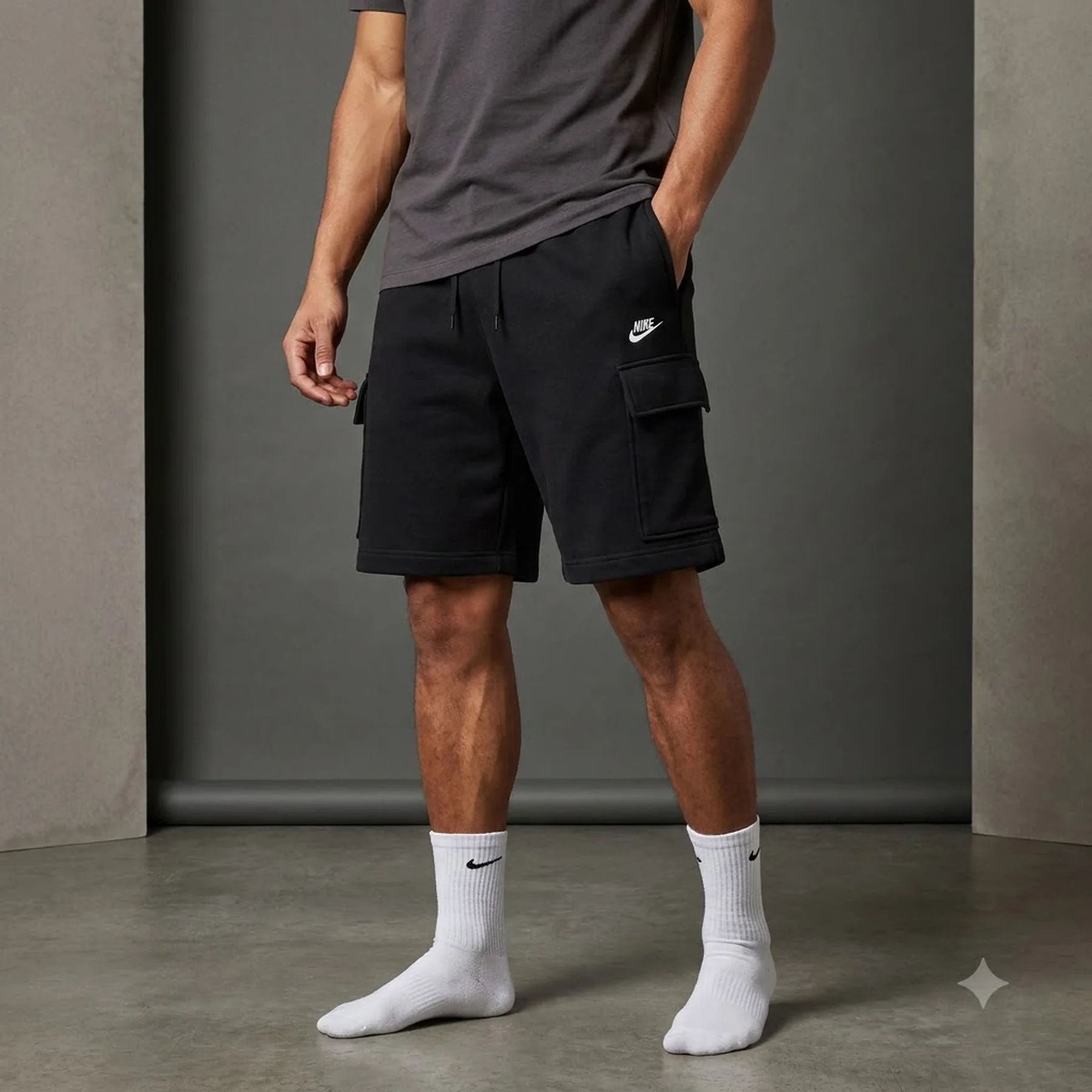 Шорти чоловічі Nike Fleece Cargo Black (FN3525-010)
