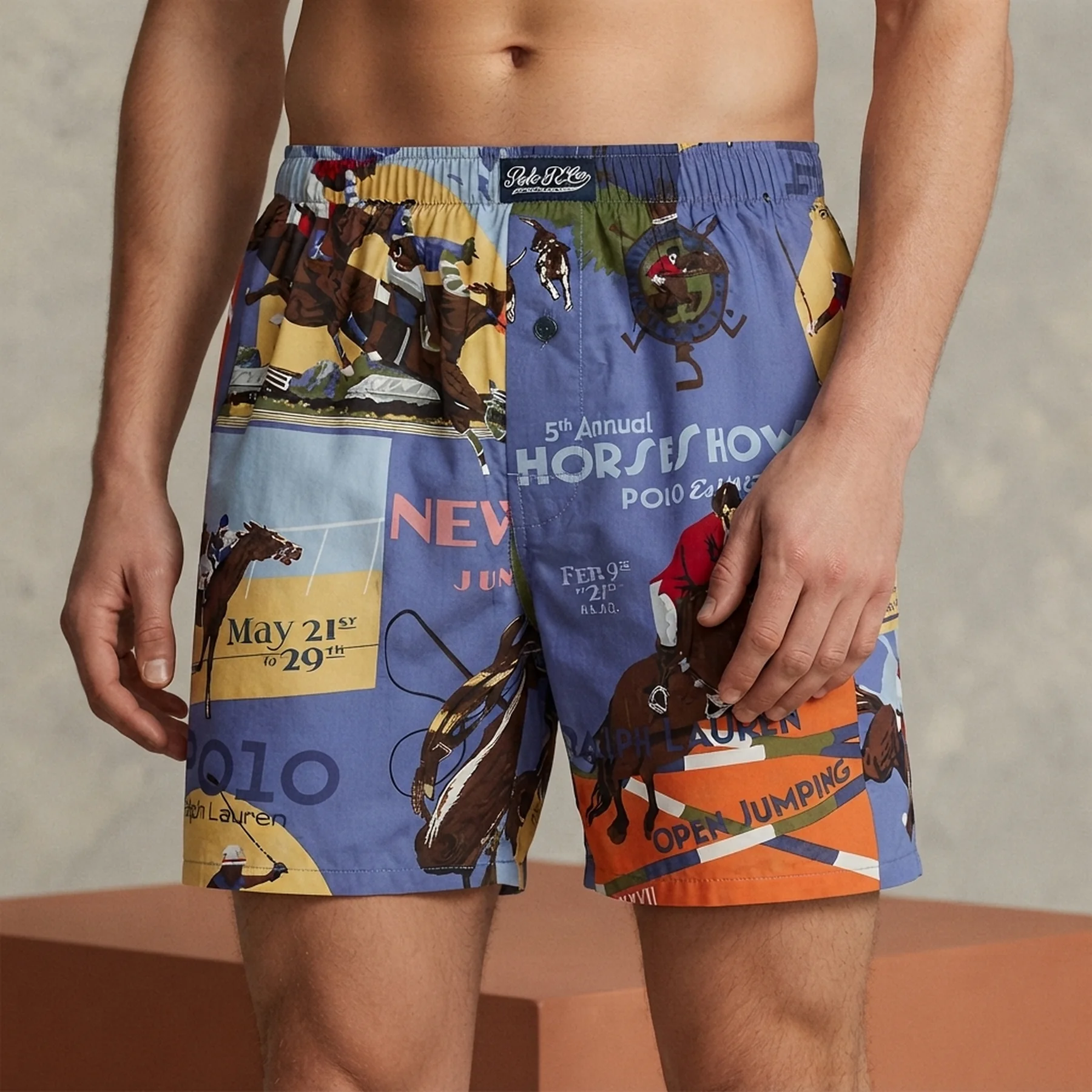 Шорти чоловічі Ralph Lauren Classic Woven Boxer Blue (L108HR)