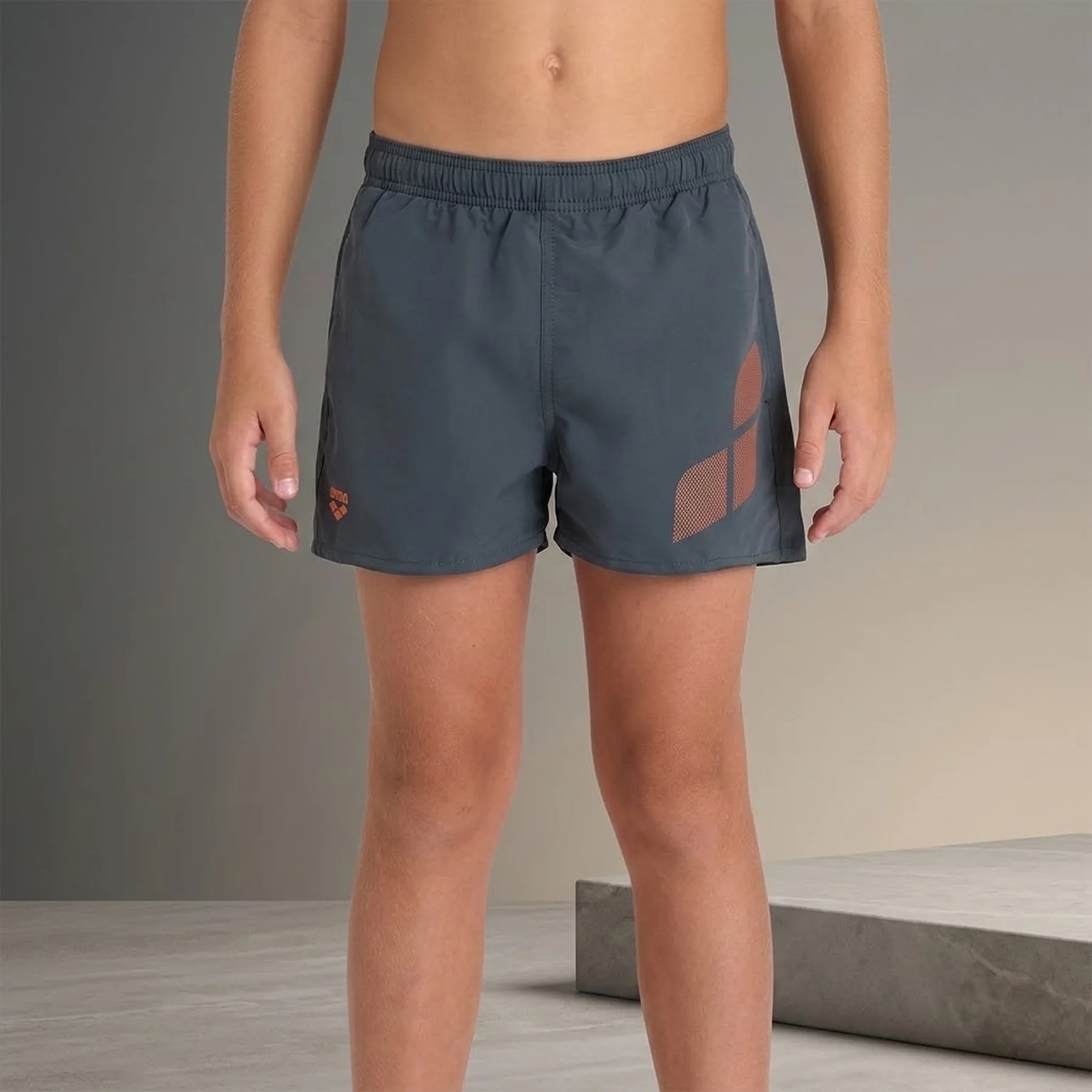 Шорти для плавання Arena BEACH SHORT LOGO R сірий, помаранчевий Діт