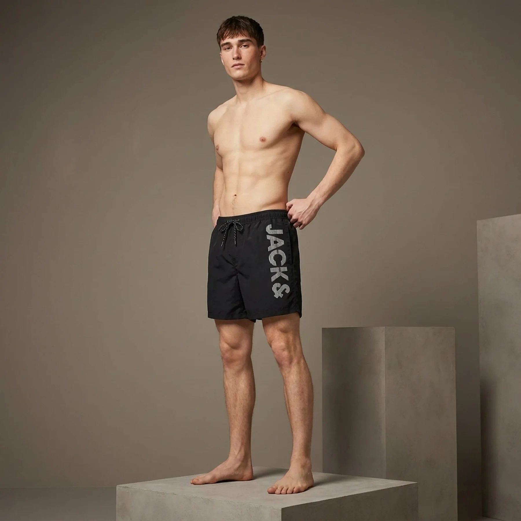 Шорти для плавання JPSTFIJI JJSWIM SPLICELOGO LY SN 12225967-Black Jack & Jones L Чорний