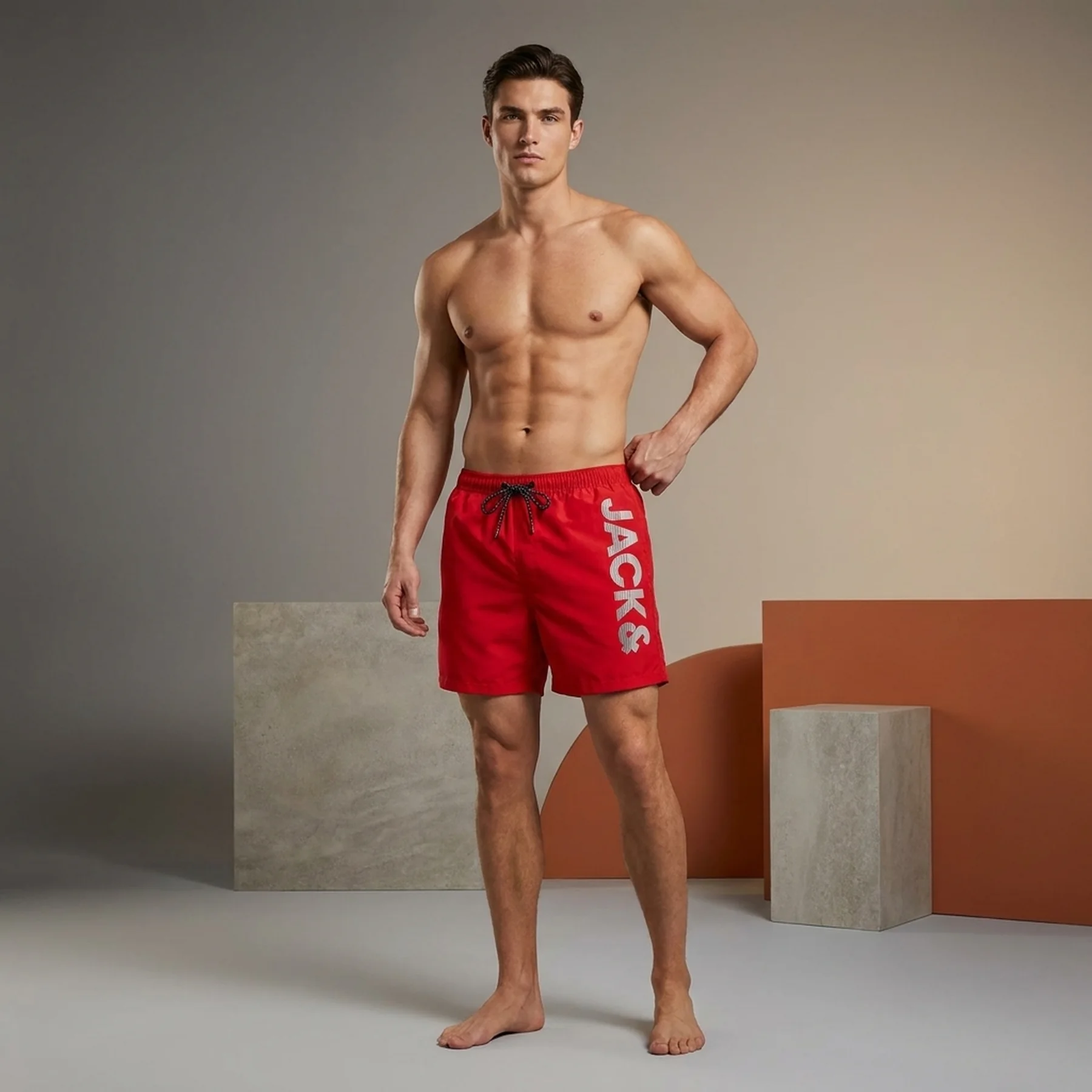 Шорти для плавання JPSTFIJI JJSWIM SPLICELOGO LY SN 12225967-Chinese Red Jack & Jones L Червоний