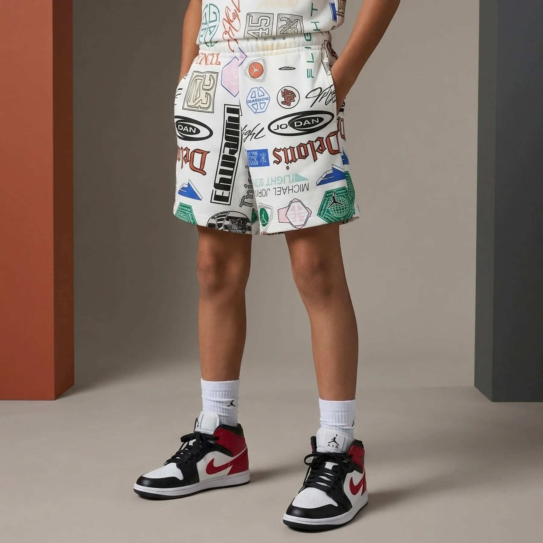 Шорти підліткові Jordan Essentials French Terry Printed White (95D743-782)