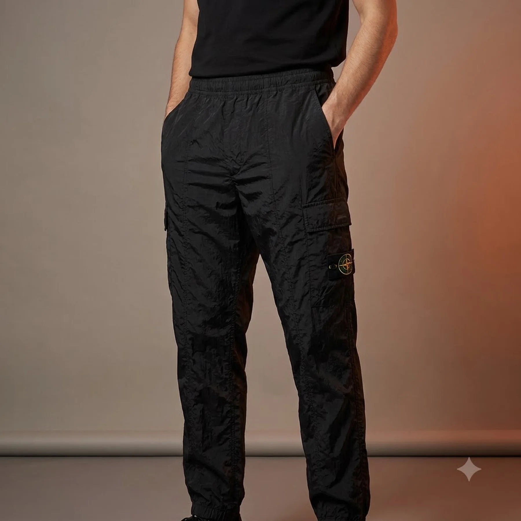 Штани чоловічі Stone Island Loose Fit Cargo Black