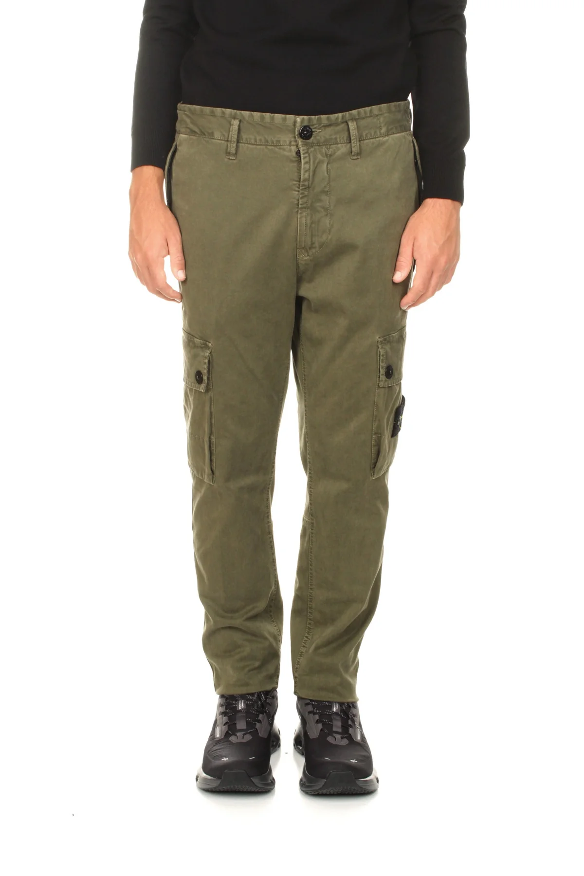 Штани чоловічі Stone Island Men's Green Logo Patch Cargo Pants
