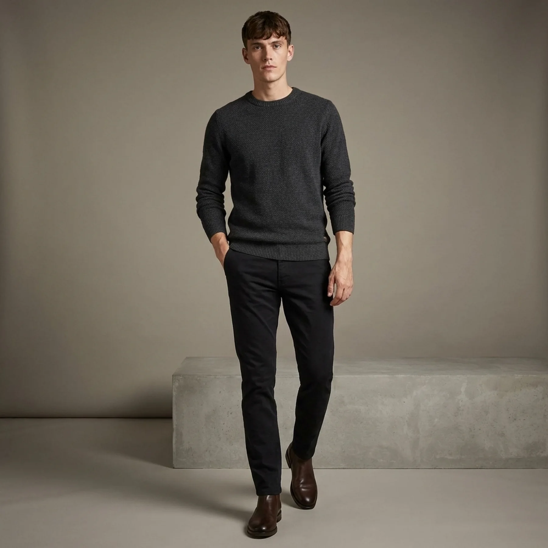 Штани JPSTMARCO JJFRED AMA CAVIAR 12193816-Caviar Jack & Jones 29/32 Чорний