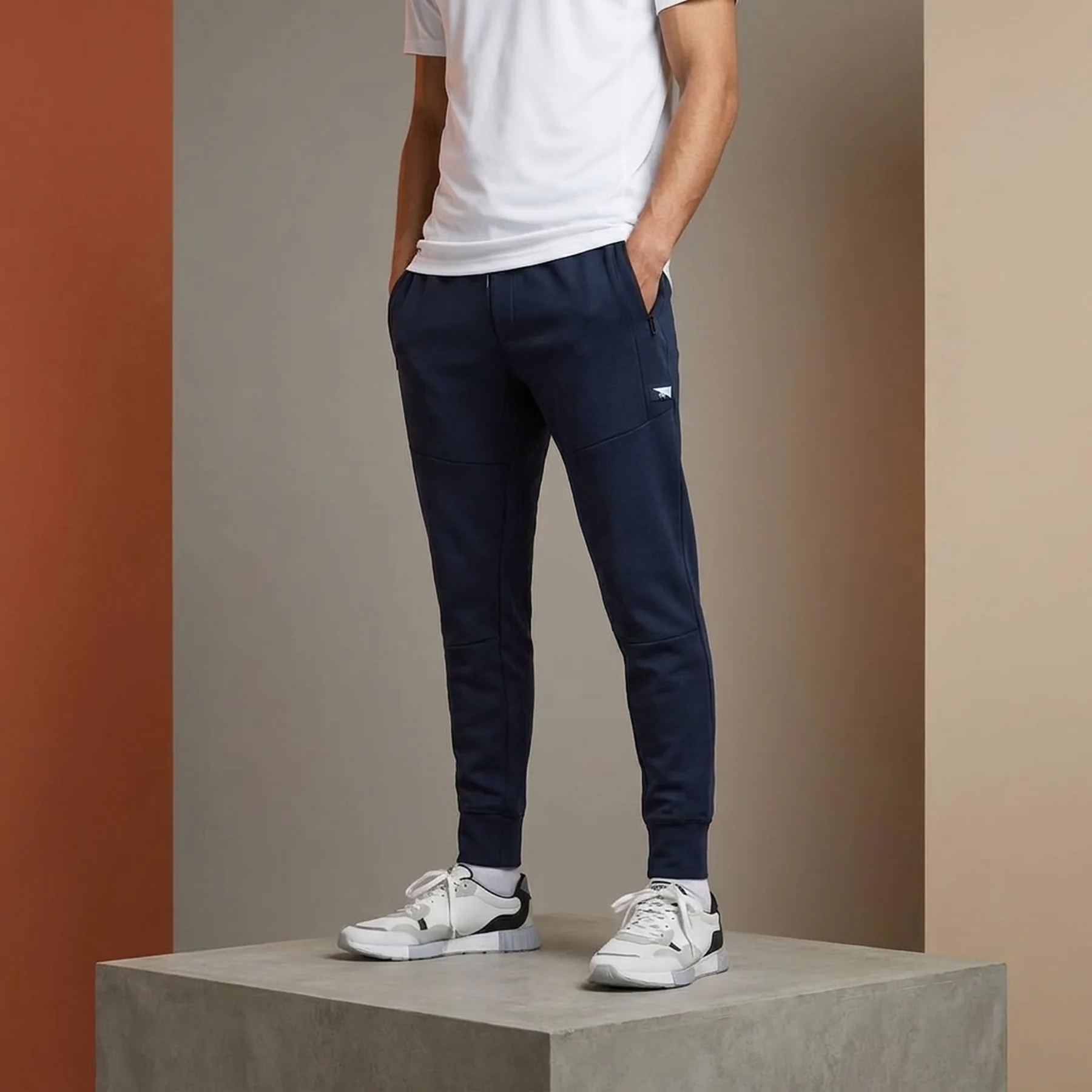 Штани JPSTWILL JJAIR SWEAT PANTS NOOS NB 12184970-Navy Blazer-Detail:MELANGE Jack & Jones M Темно-синій