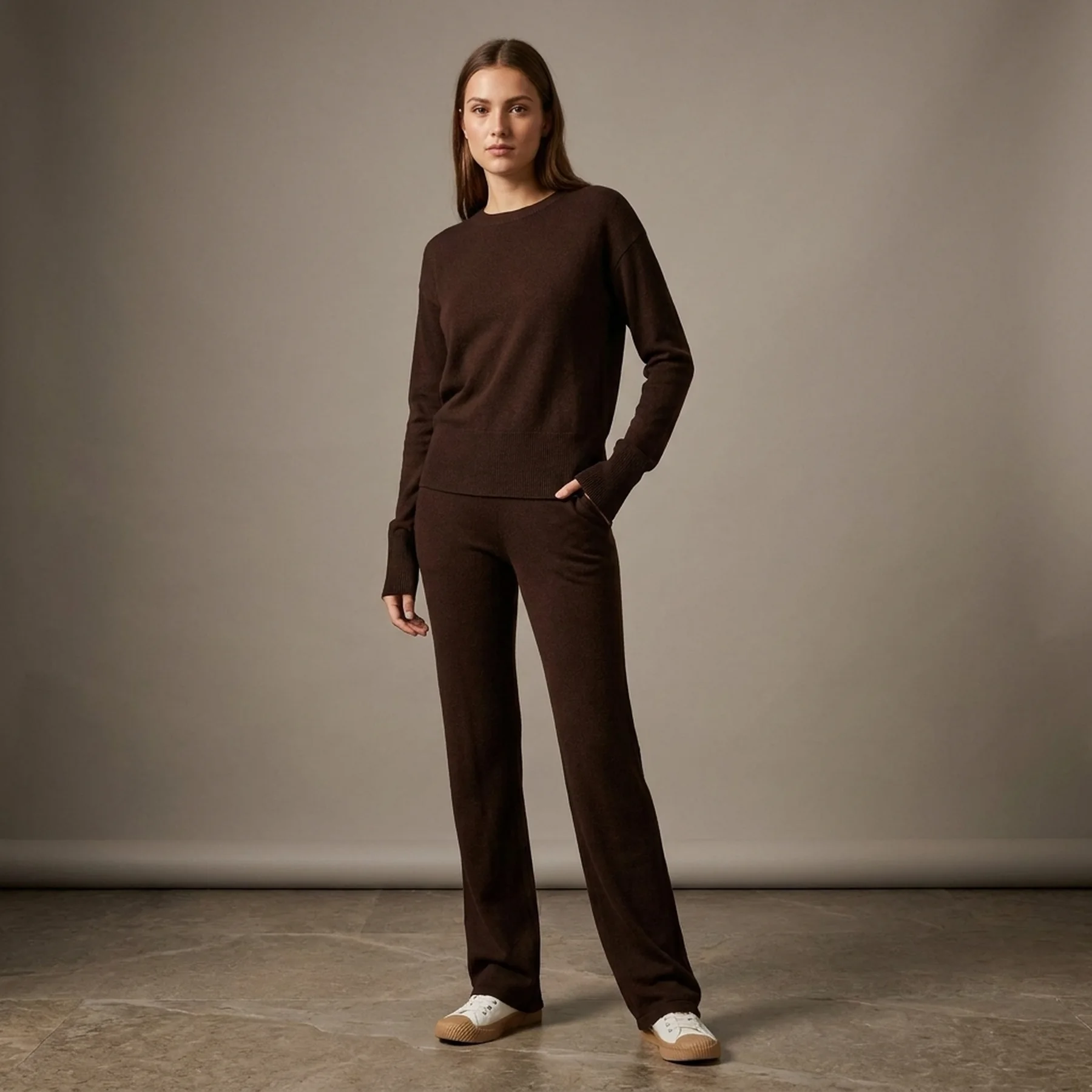 Штани JXHARPER SOFT KNIT PANT NOOS 12202996-Demitasse JJXX L Коричневий