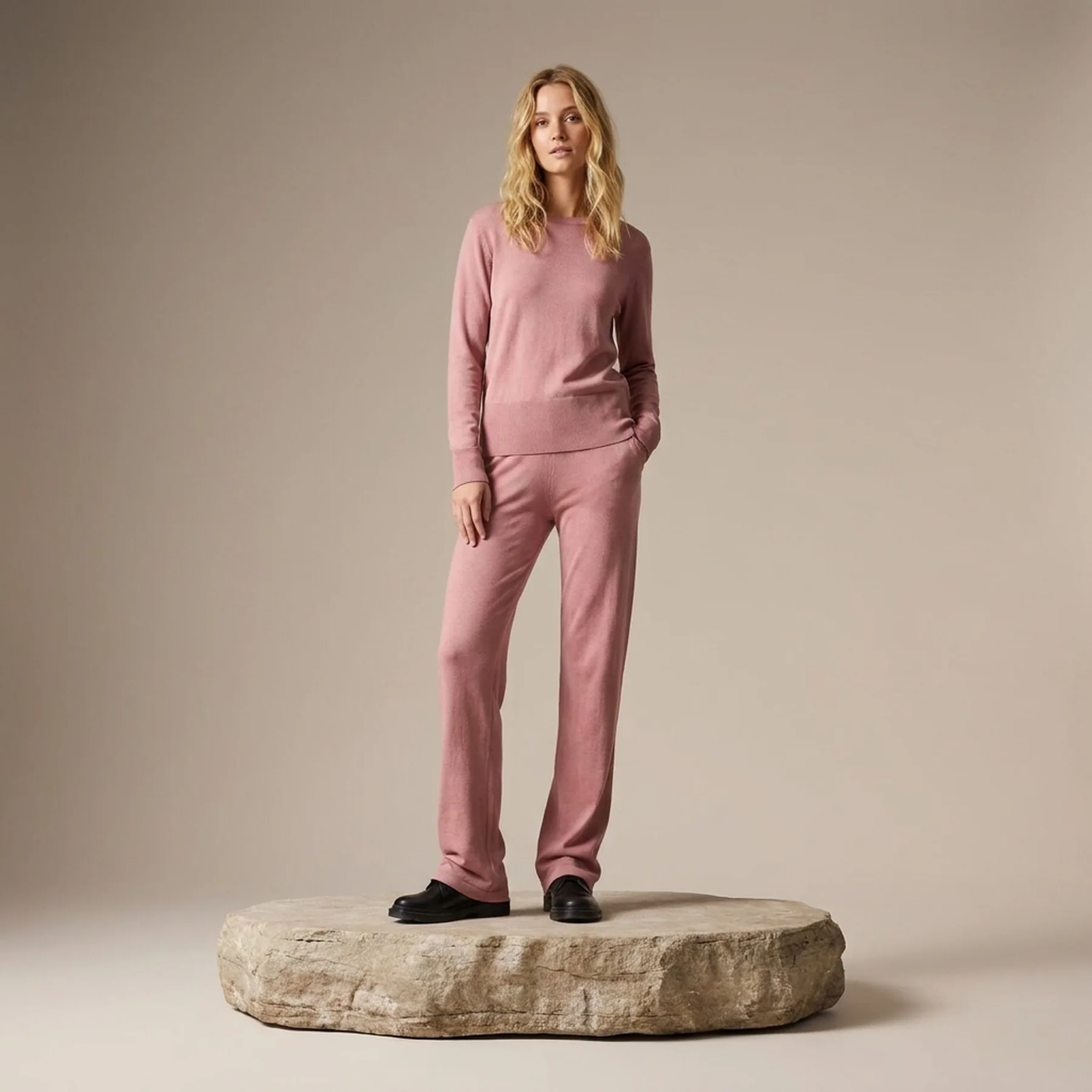 Штани JXHARPER SOFT KNIT PANT NOOS 12202996-Mesa Rose JJXX L Розовий