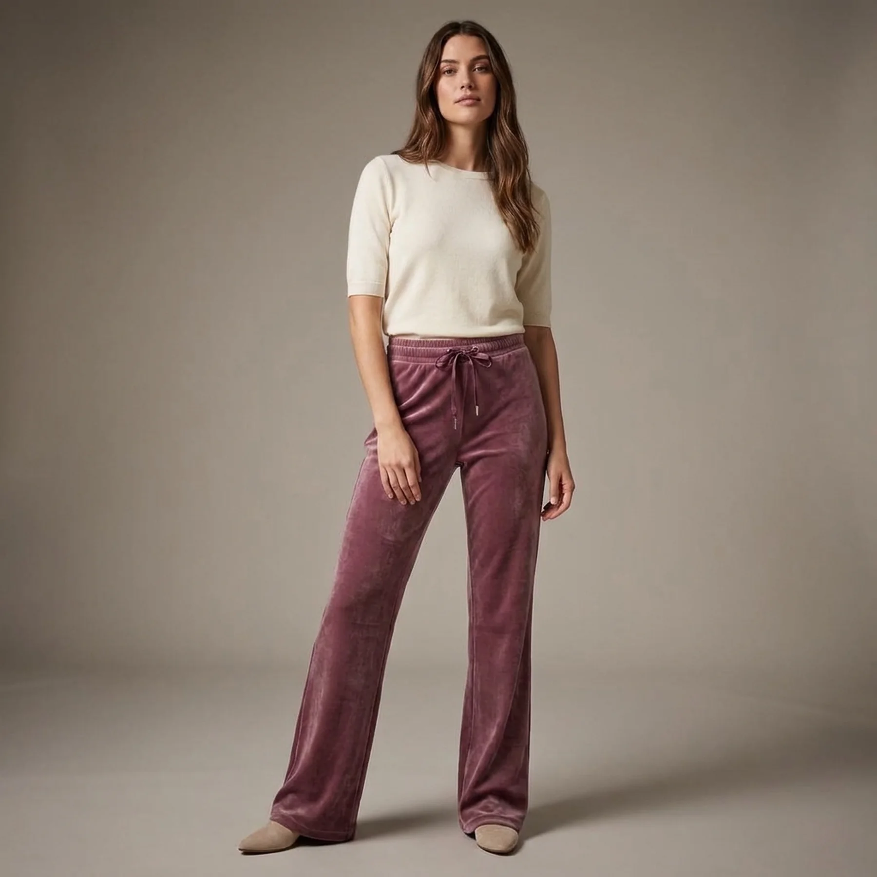 Штани ONLLAYA SWEET FLARED VELVET PANT SWT 15237770-Rose Brown ONLY M Розовий