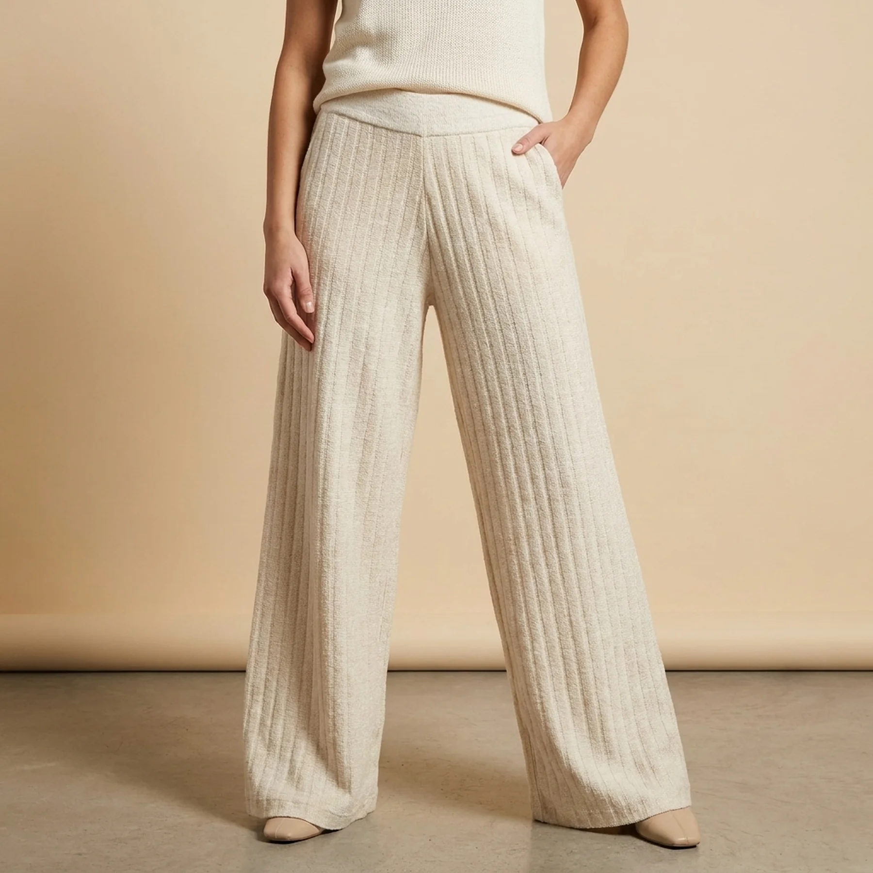 Штани ONLTESSA CULOTTE PANT SR KNT 15218520-Pumice Stone ONLY S Бежевий