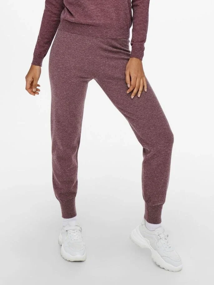 Штани ONLYOUNGER  PANTS KNT 15238341-Rose Brown-Detail:W. MELANGE ONLY L Бордовий