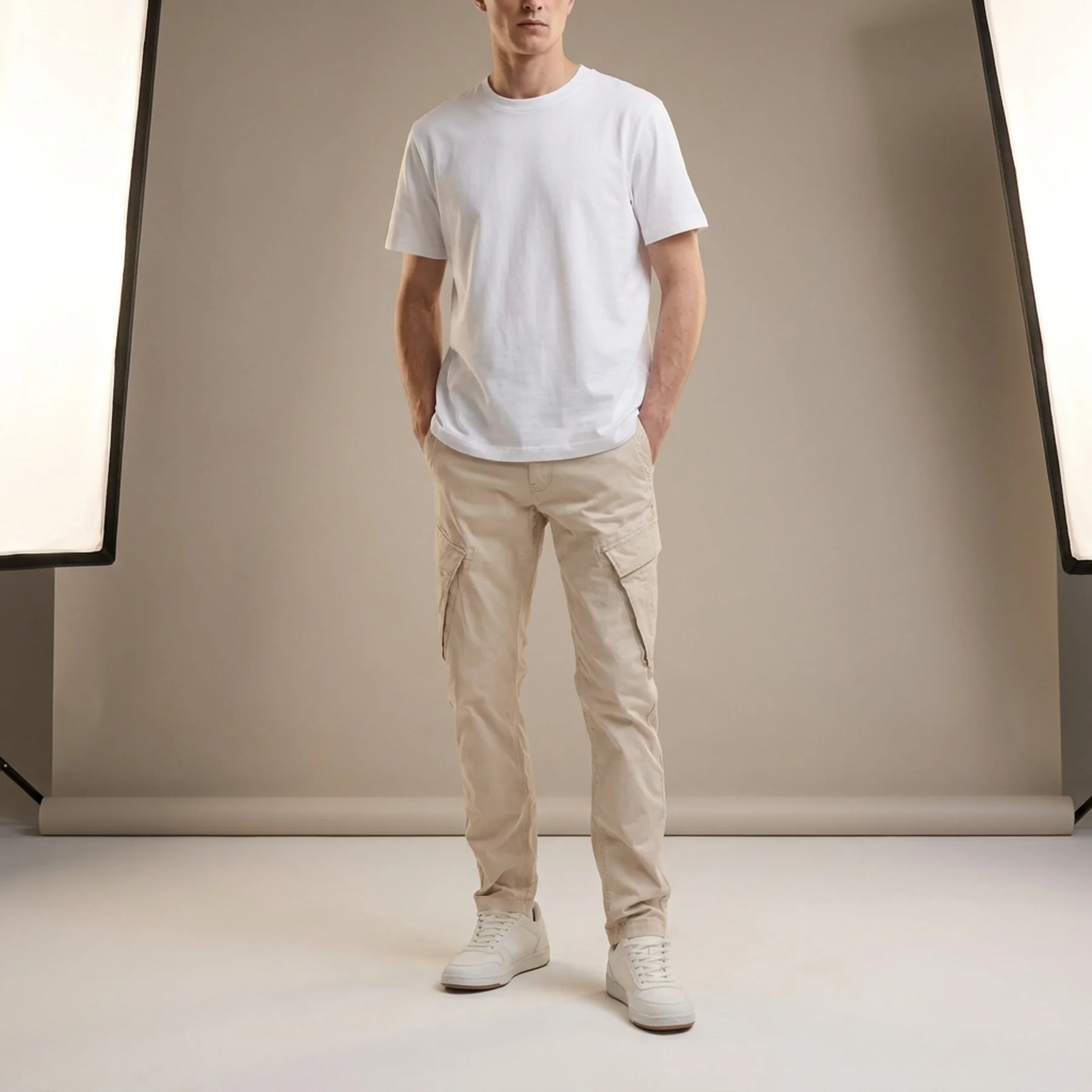 Штани Tapered cargo trousers 1044724-10336 Tom Tailor XXL Бежевий