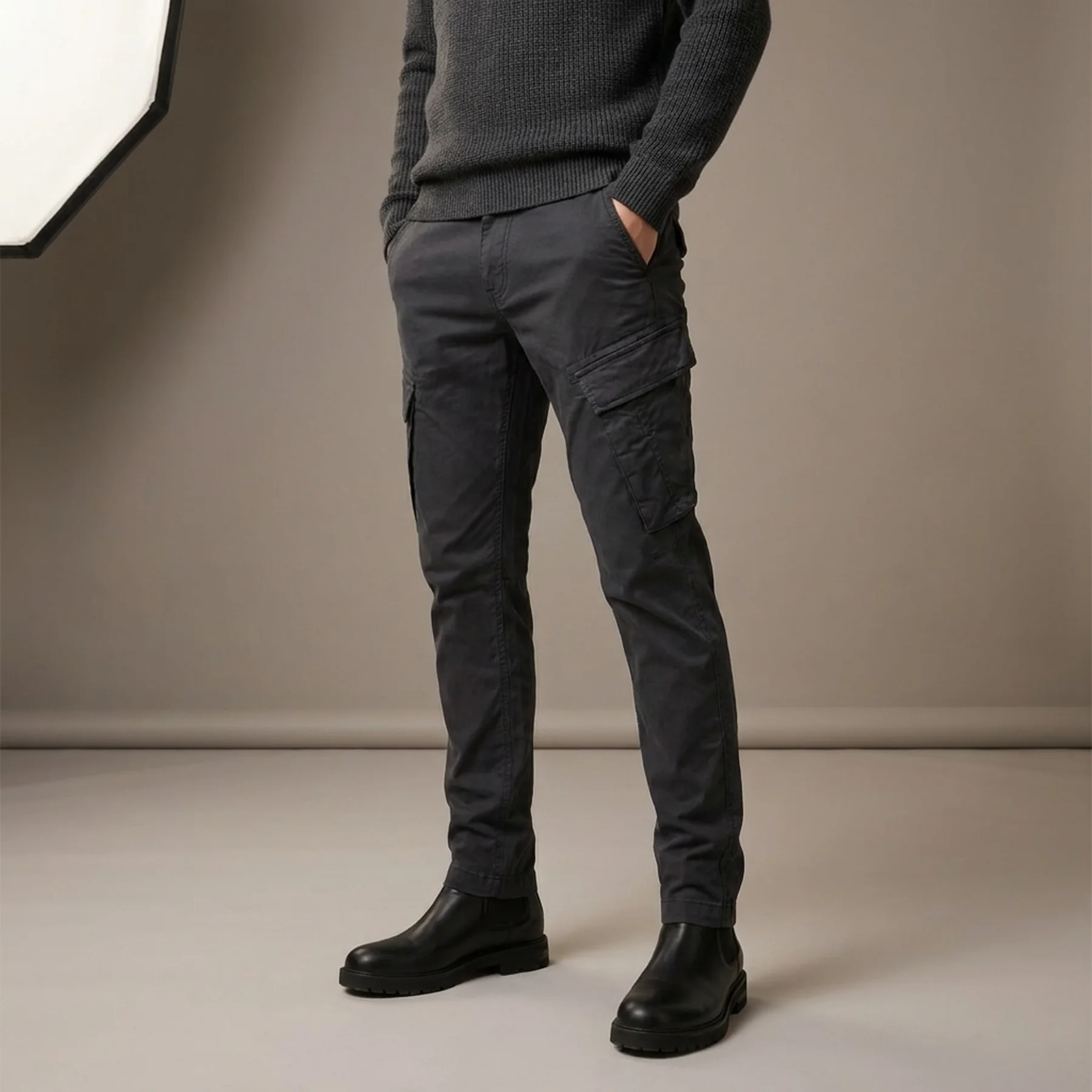 Штани Tapered cargo trousers 1044724-10899 Tom Tailor XXL Темно-сірий