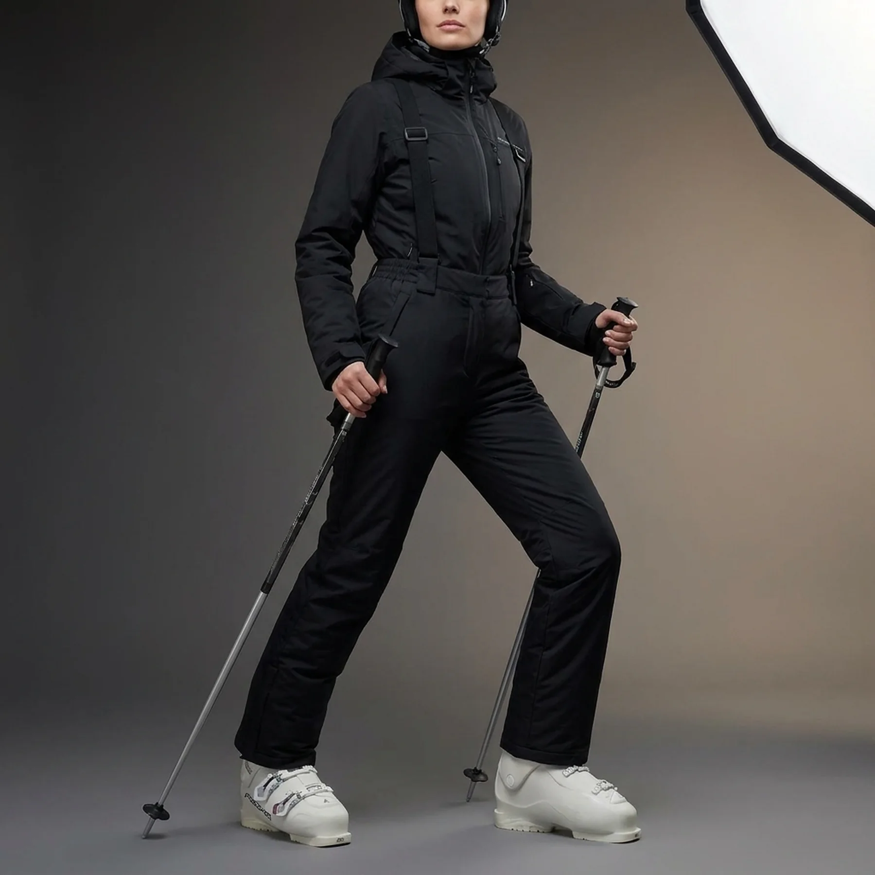 Штани утеплені гірськолижні Women's pants with suspenders 131700GSD-99 Glissade 48 Чорний