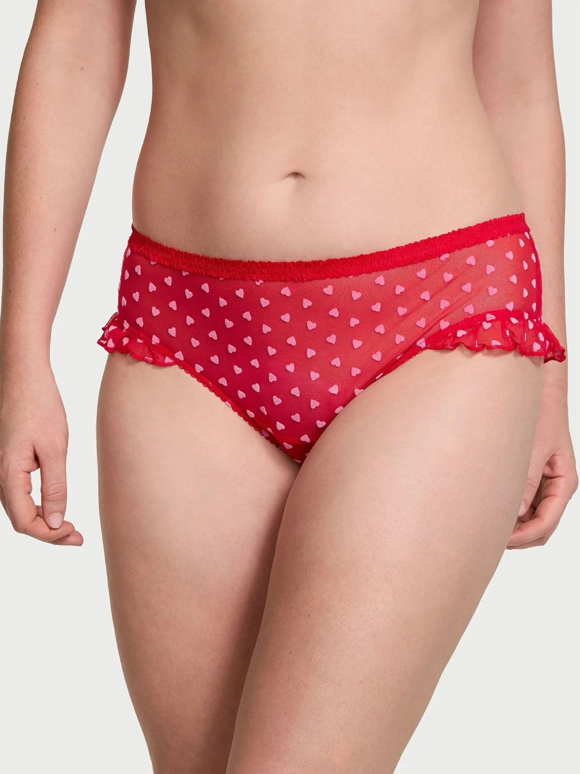Сітчасті трусики чики Victoria's Secret з рюшами 1159846785