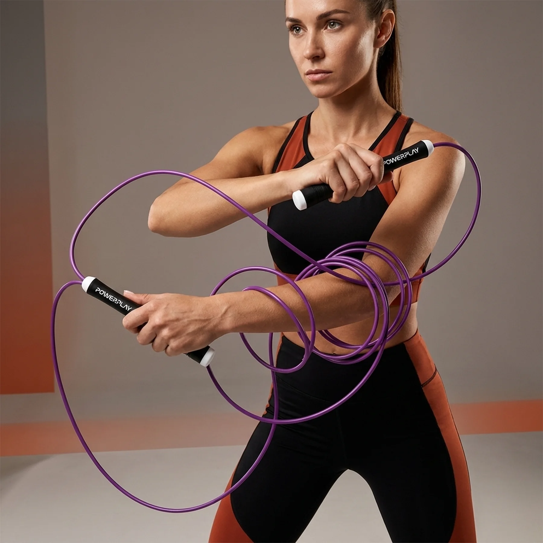 Скакалка швидкісна PowerPlay 4202 Ultra Speed Rope Фіолетова (2,9m.)