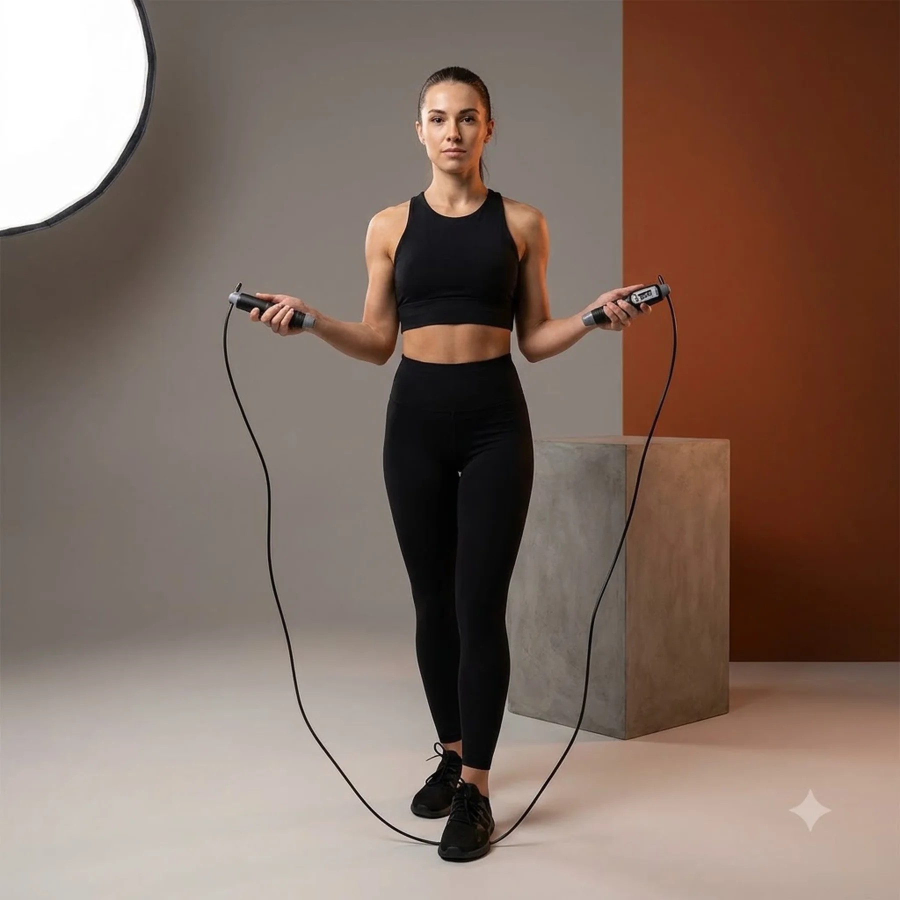 Скакалка з лічильником PowerPlay 4215 Jump Rope With Counter Чорно/Сіра 2.75 см.