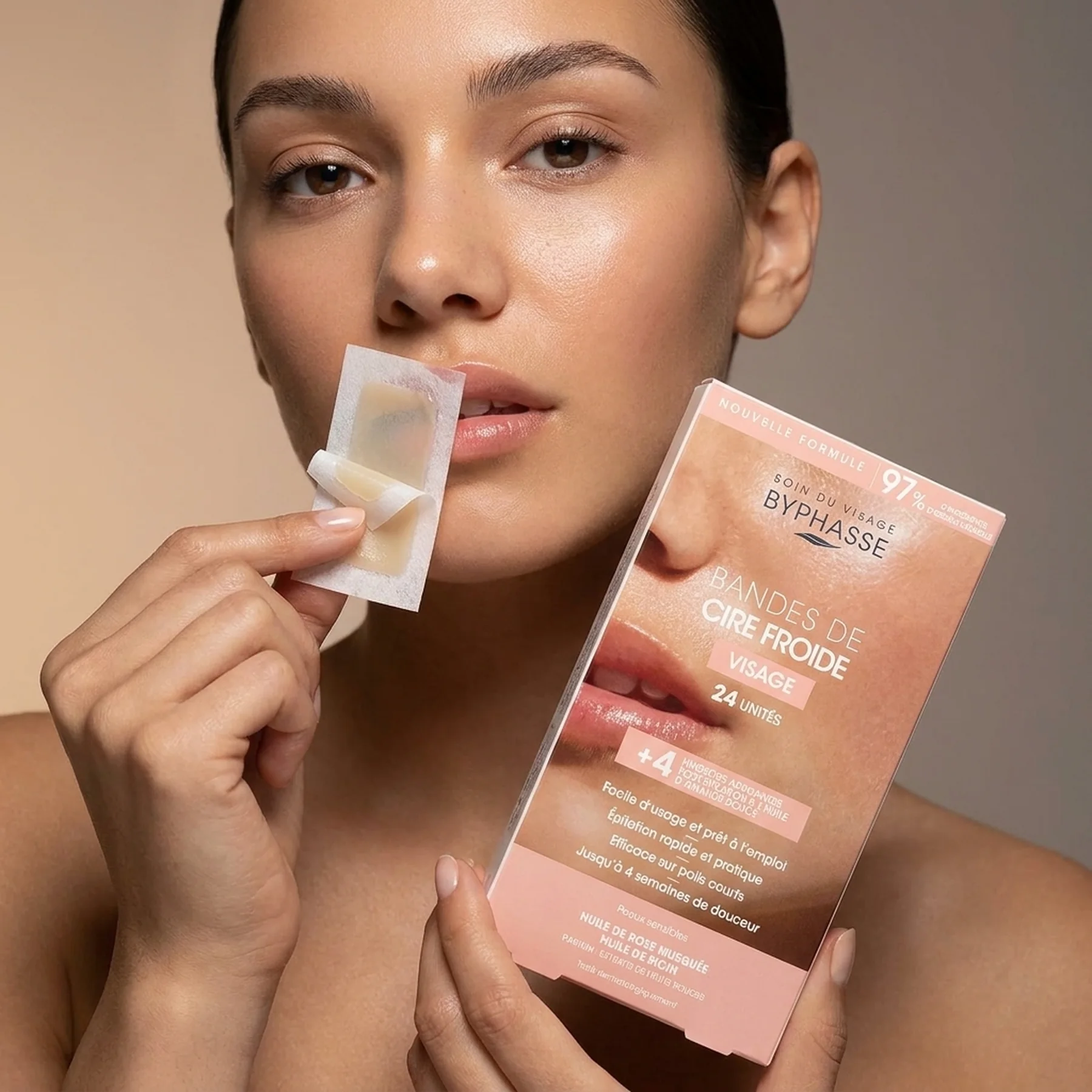 Полоски для депиляции лица Byphasse Cold Wax Strips Face & Delicate Areas 24 шт.
