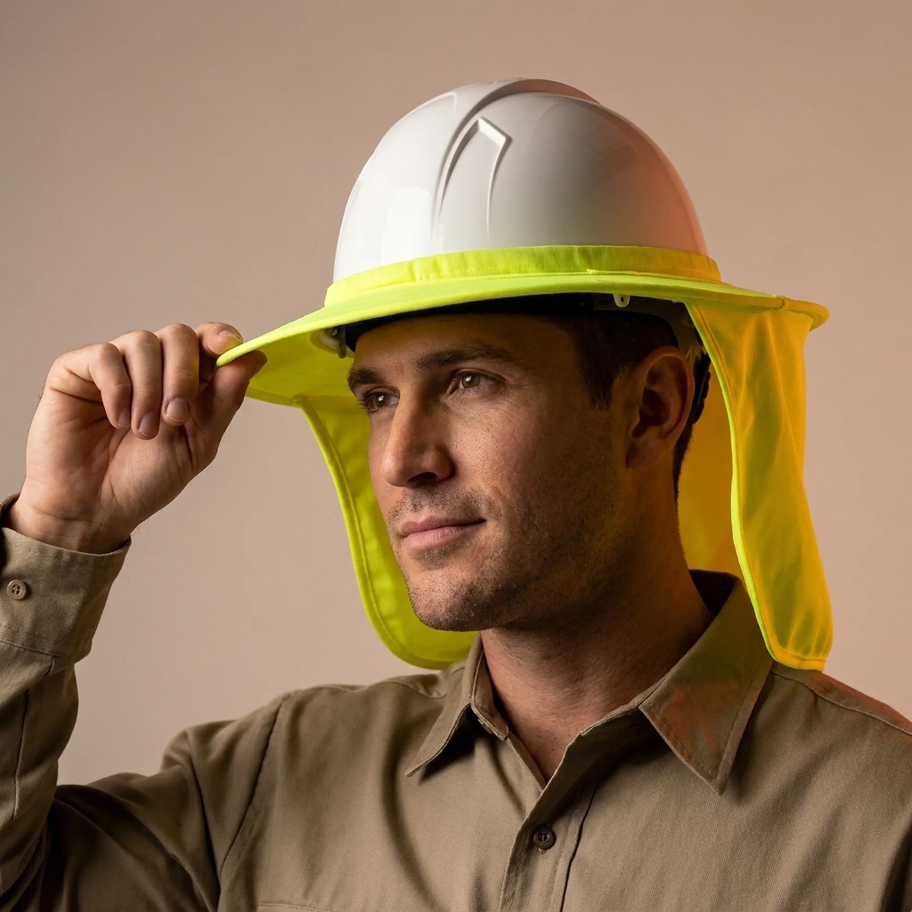 Сонцезахисний козирок для каски з накидкою для шиї Pyramex HPSHADE30 (Hi-vis Lime)