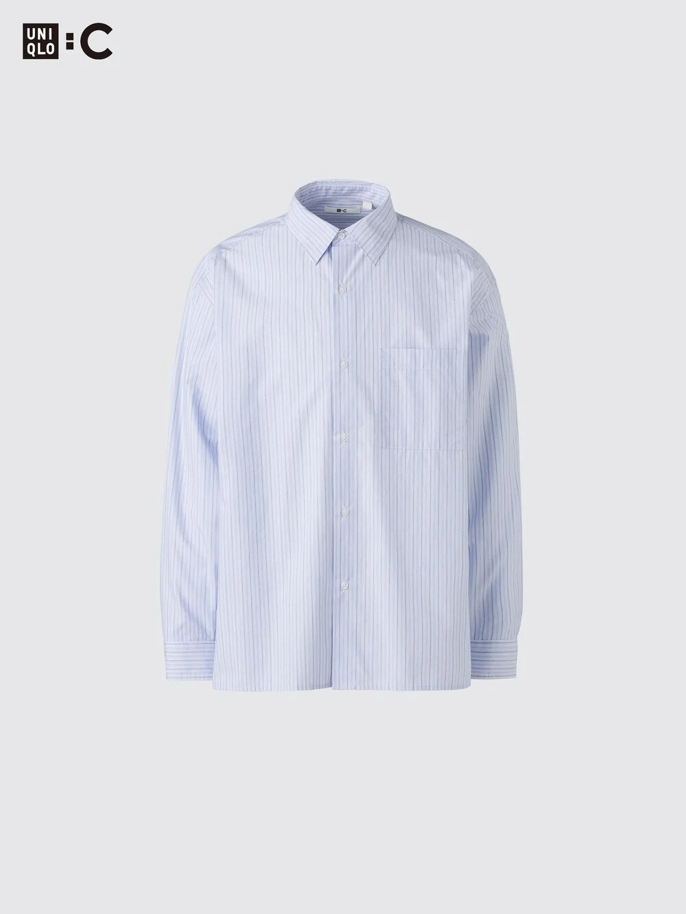 Сорочка в смужку UNIQLO 1159854877 (Блакитний L)
