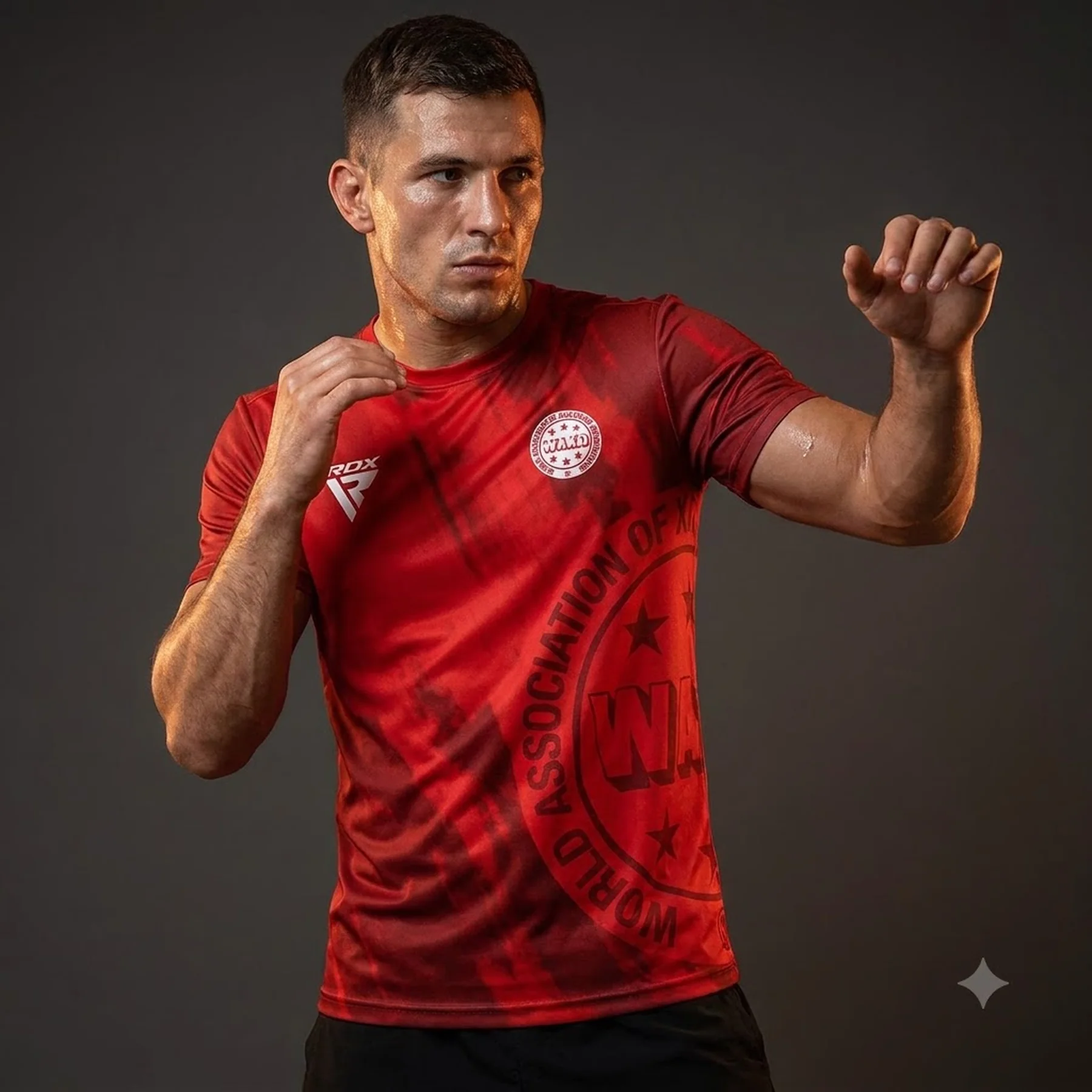 Спортивна футболка RDX WAKO T1 з короткими рукавами Red S