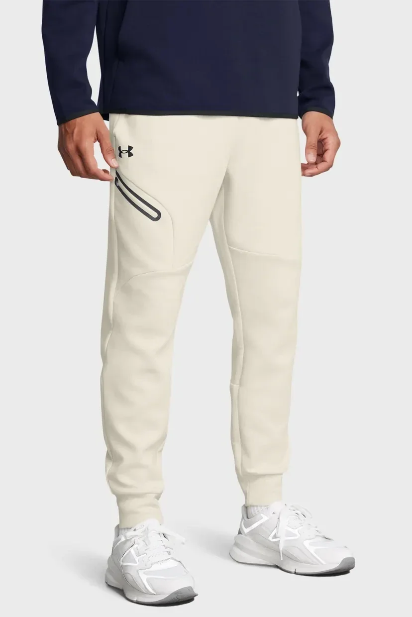 Спортивні штани UA Unstoppable Flc Jgr EU 1389353-110 Under Armour L Бежевий
