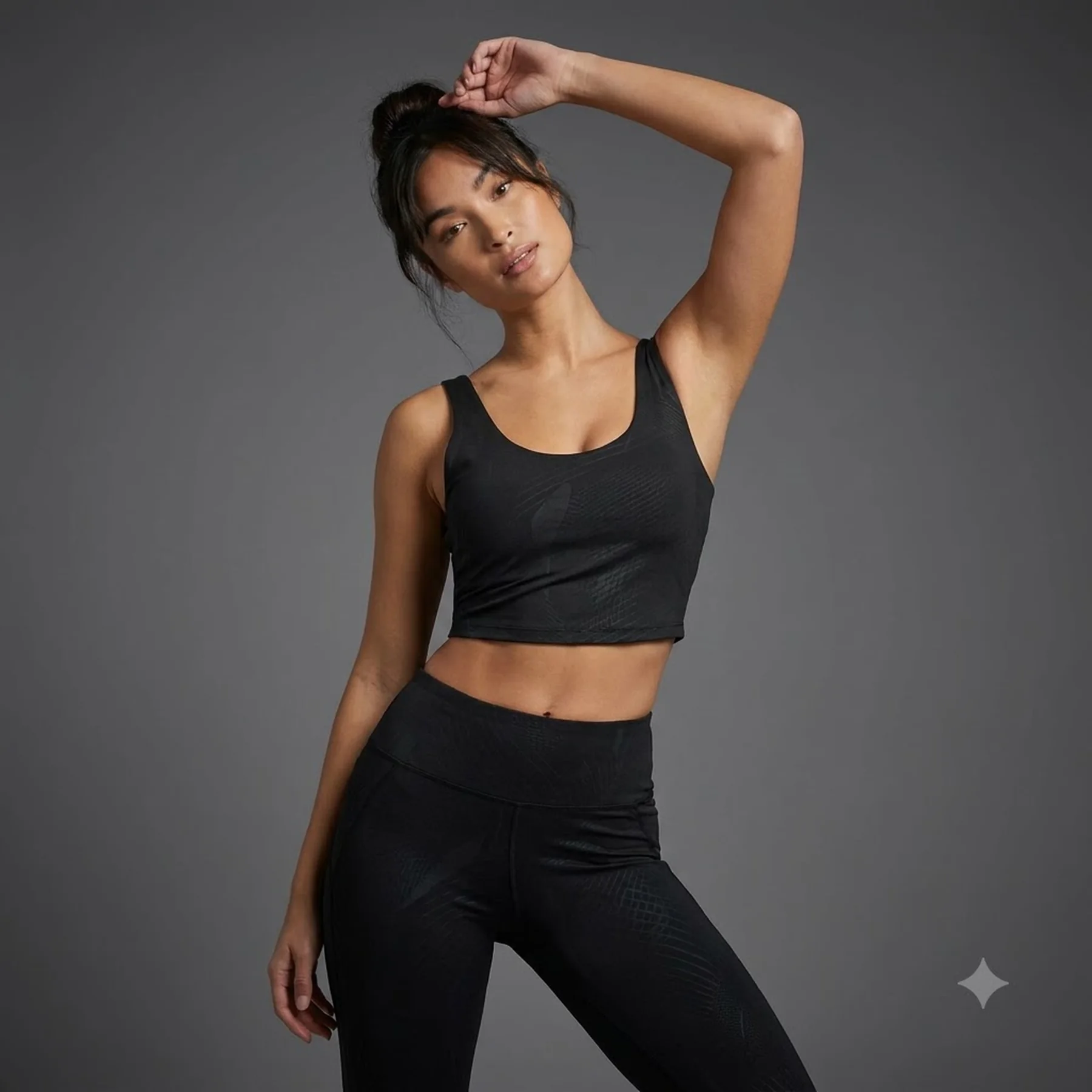 Спортивний бра ONPCATE AOP CROP TRAIN BRA TOP 15280805-Black-AOP:w. Heat print ONLY Play XS Чорний
