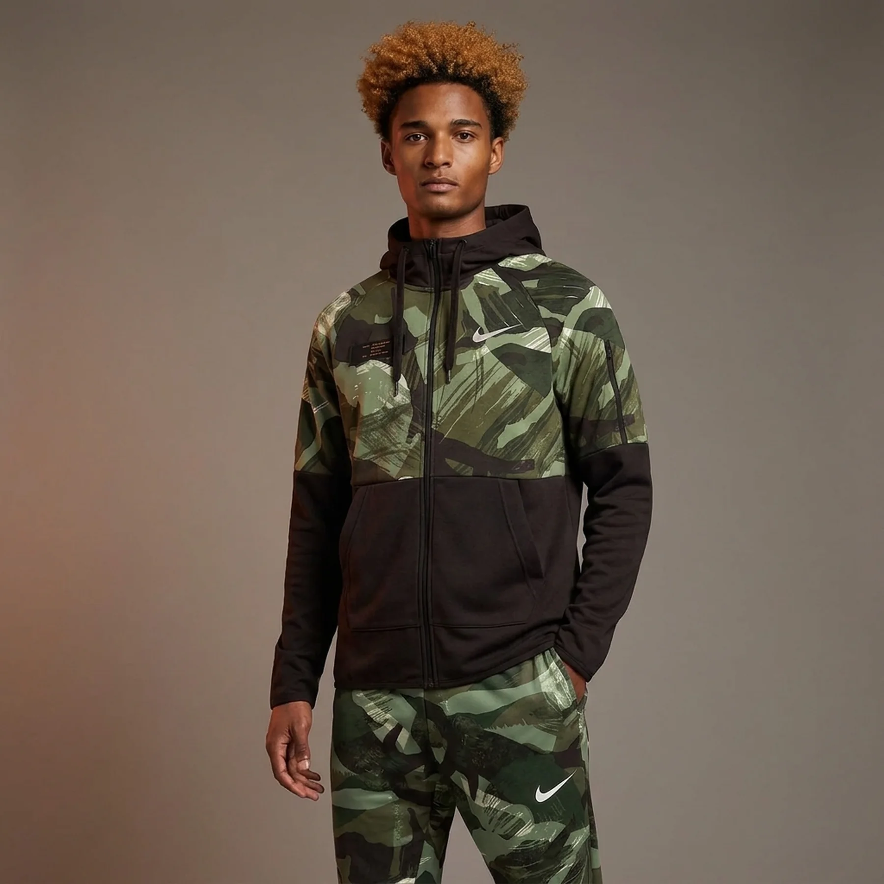 Спортивний костюм чоловічий Nike Dri-Fit Fleece Black/Green (DQ4790-220__FB7081-220)