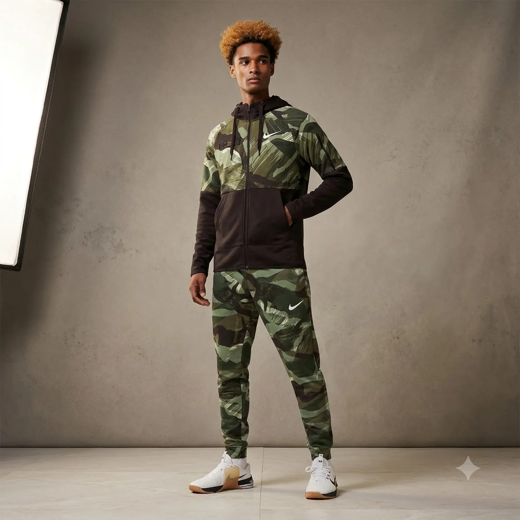 Спортивний костюм чоловічий Nike Dri-Fit Fleece Black/Green (DQ4790-220__FB7081-220)