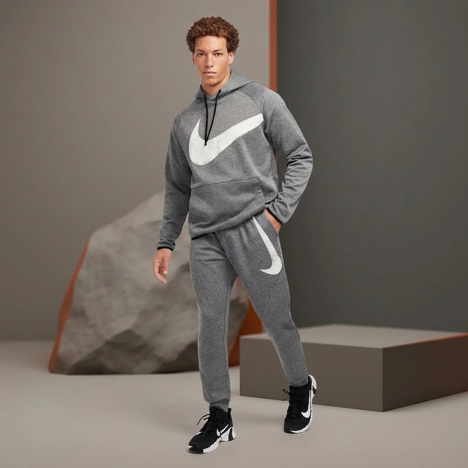 Спортивний костюм чоловічий Nike Therma-Fit Grey (FZ1072-010__FZ1074-010)