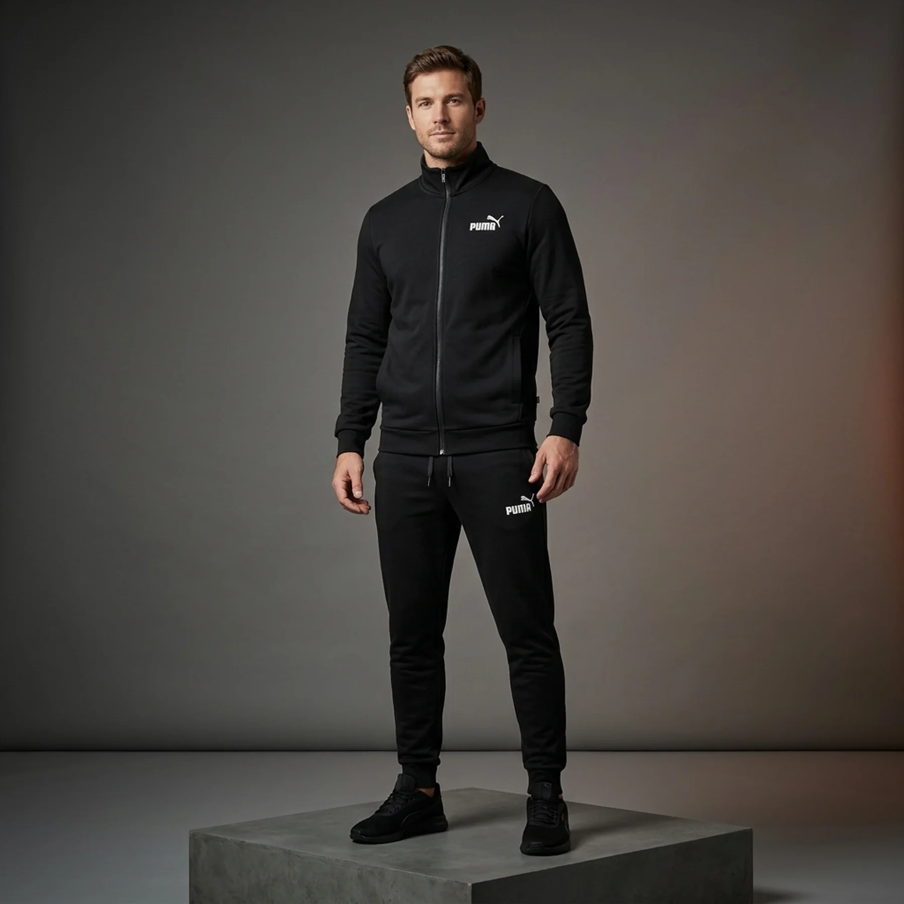 Спортивний костюм чоловічий Puma Clean Sweat Suit Olive/Black (585840-33)