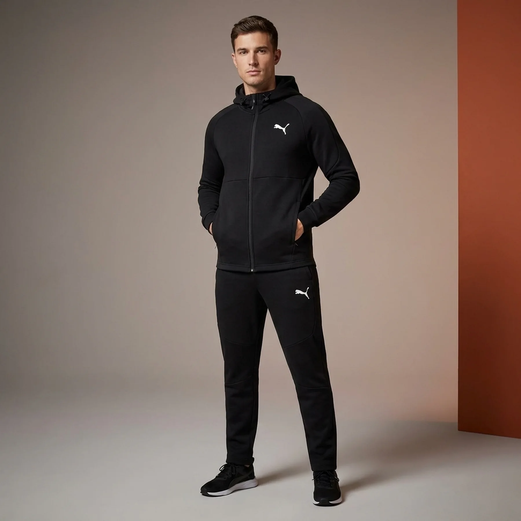 Спортивний костюм чоловічий Puma Evostripe Full-Zip Hoodie Black (681700-01__681702-01)