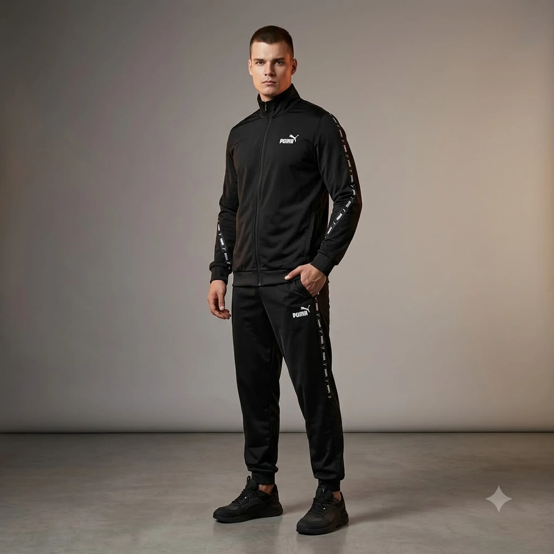 Спортивний костюм чоловічий Puma Tape Tracksuit Men Black (681895-01)