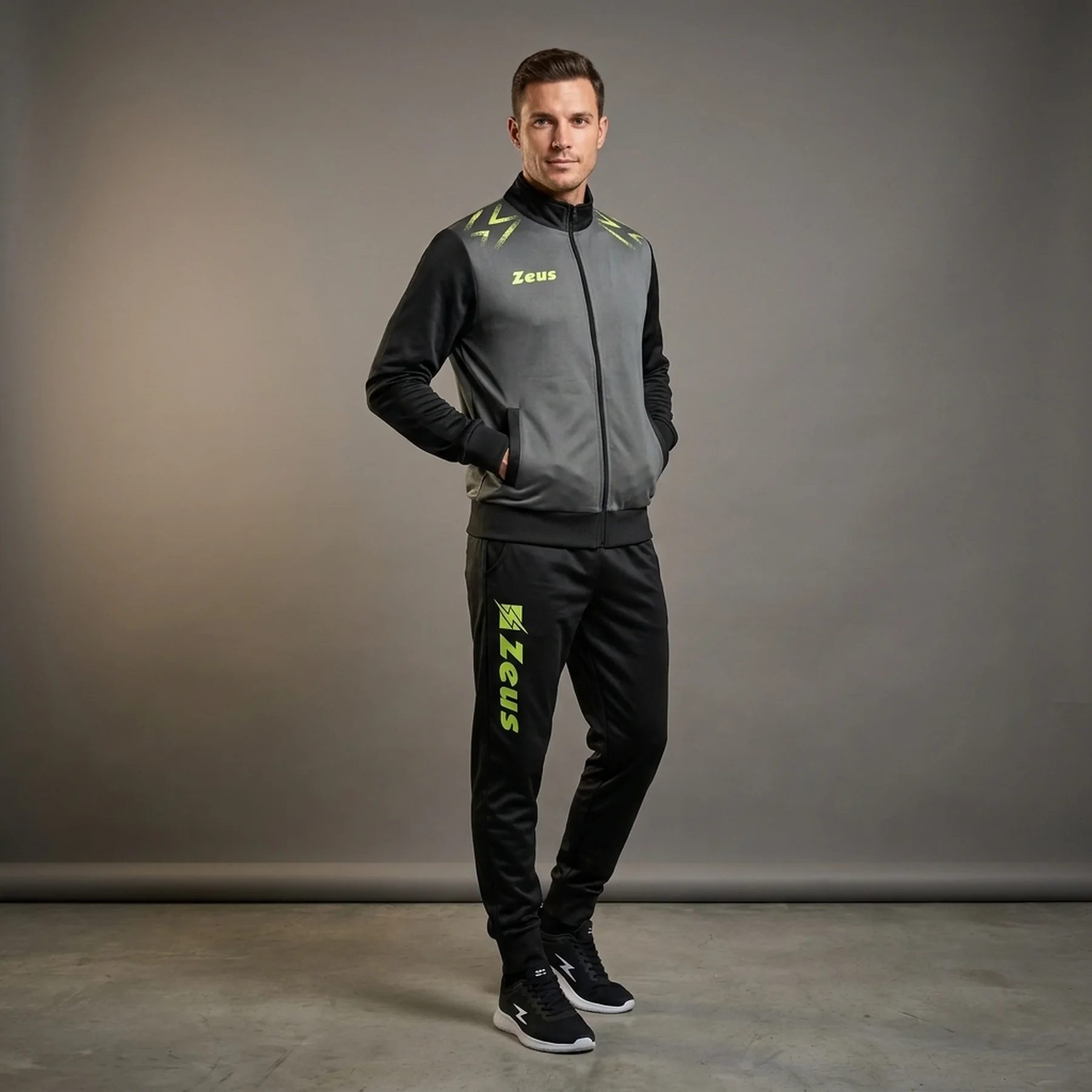 Спортивний костюм чоловічий Zeus Tuta Easy Black/Grey (Z01587)