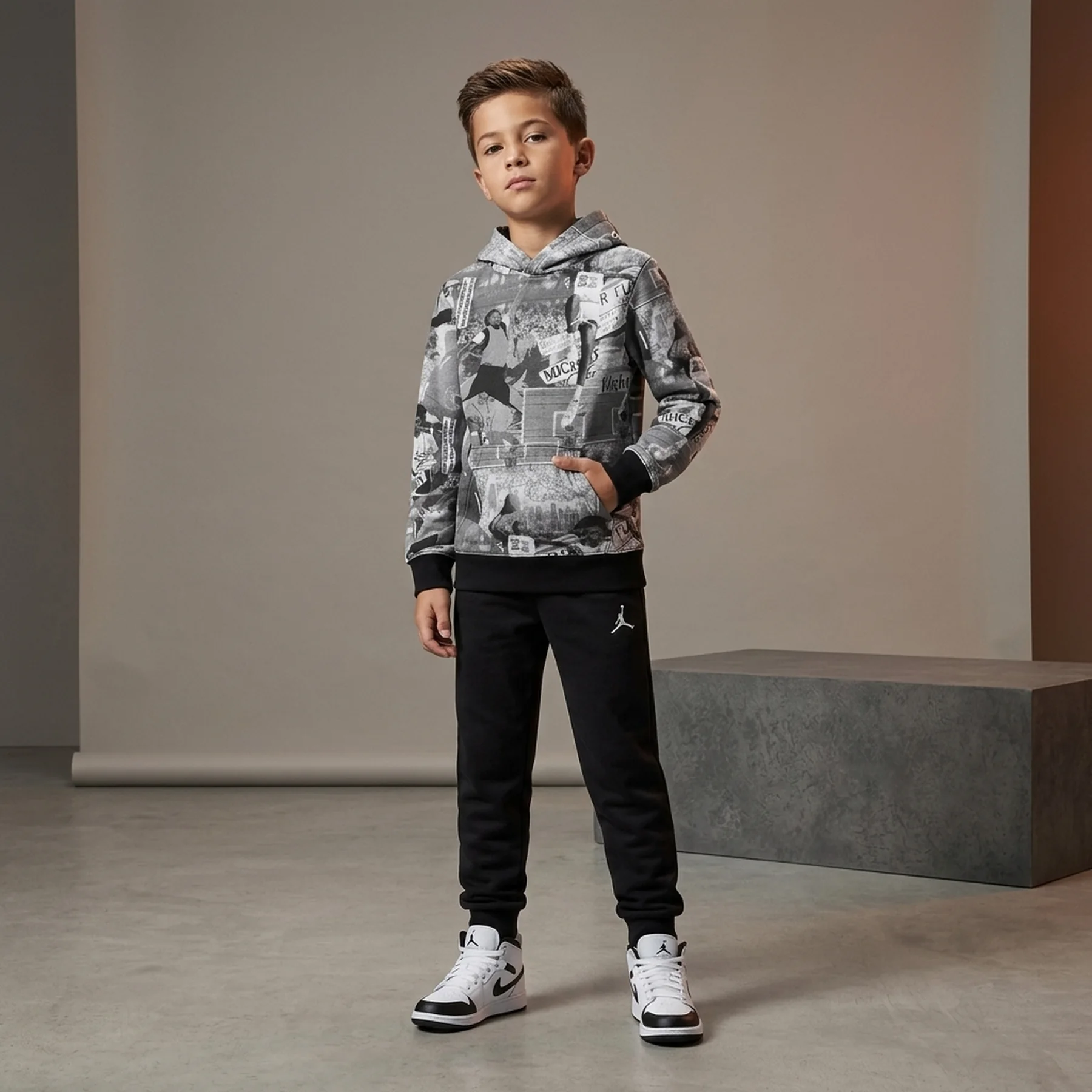 Спортивний костюм дитячий Brooklyn Aop Grey/Black (85D324-023)