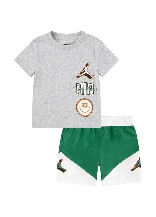 Спортивний костюм дитячий Jordan Stacked Play Short Grey/Green (85D768-E1P)