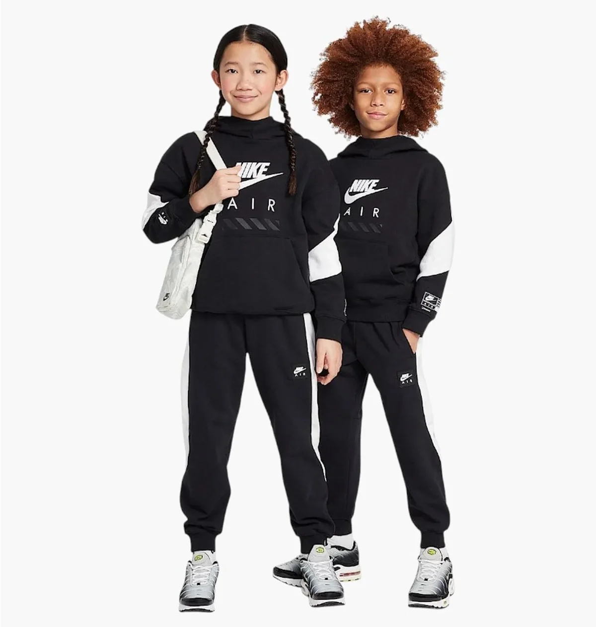 Спортивний костюм дитячий Nike Air Older Kids Fleece Black (HF8812-010__HF8811-010)