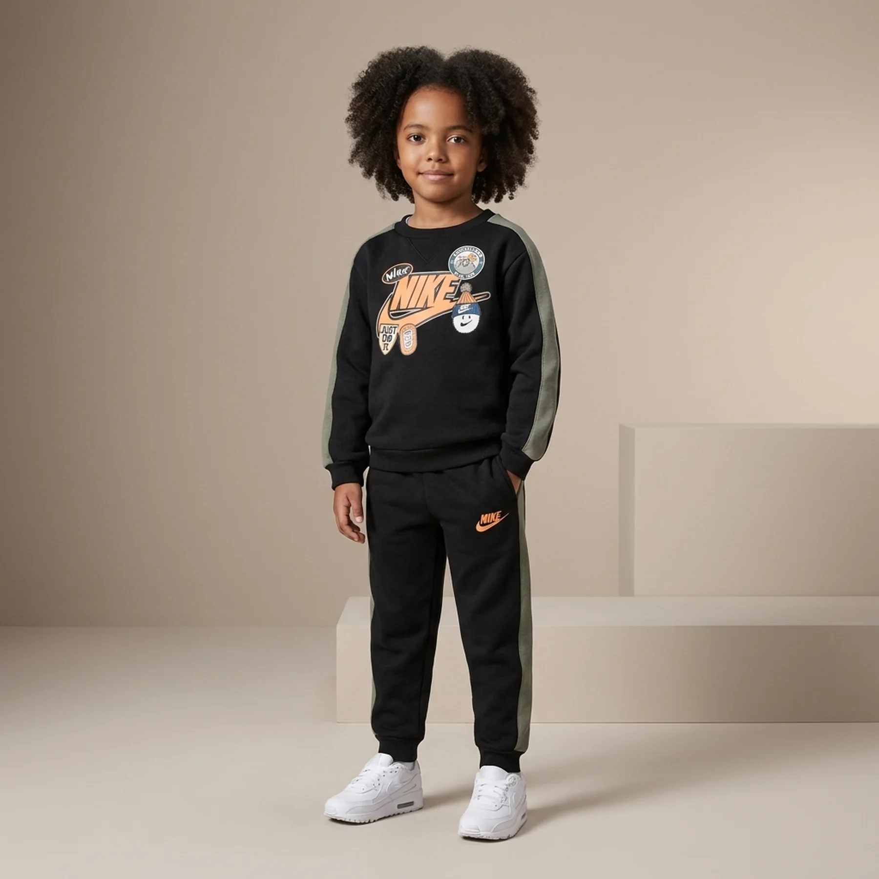 Спортивний костюм дитячий Nike Fleece Tracksuit Black/Grey (86N497-023)
