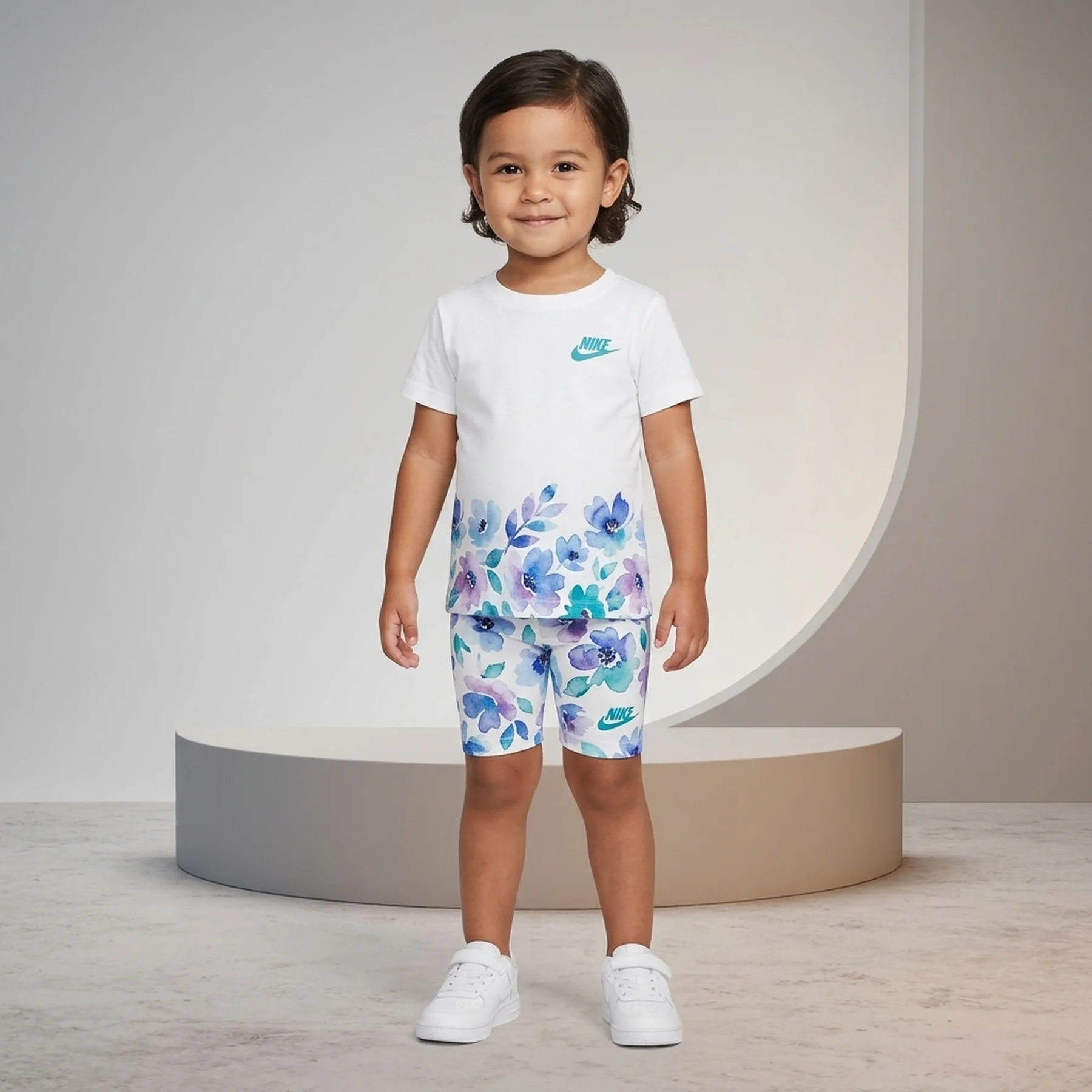 Спортивний костюм дитячий Nike Floral All Over Printed Suit White (36M848-U5M)