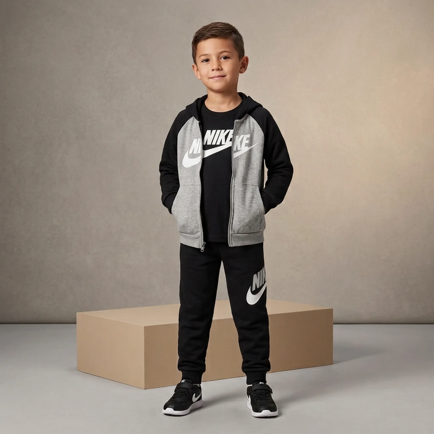 Спортивний костюм дитячий Nike Kids Nkn Color Blocked Hbr Jogger S Black/Grey (86N341-023)