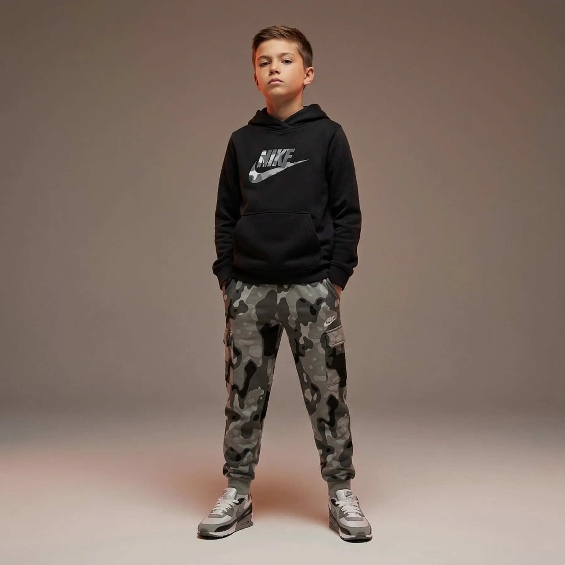 Спортивний костюм дитячий Nike Nsw Club Flc Camo/Black (FZ5489-010__FZ5491-084)