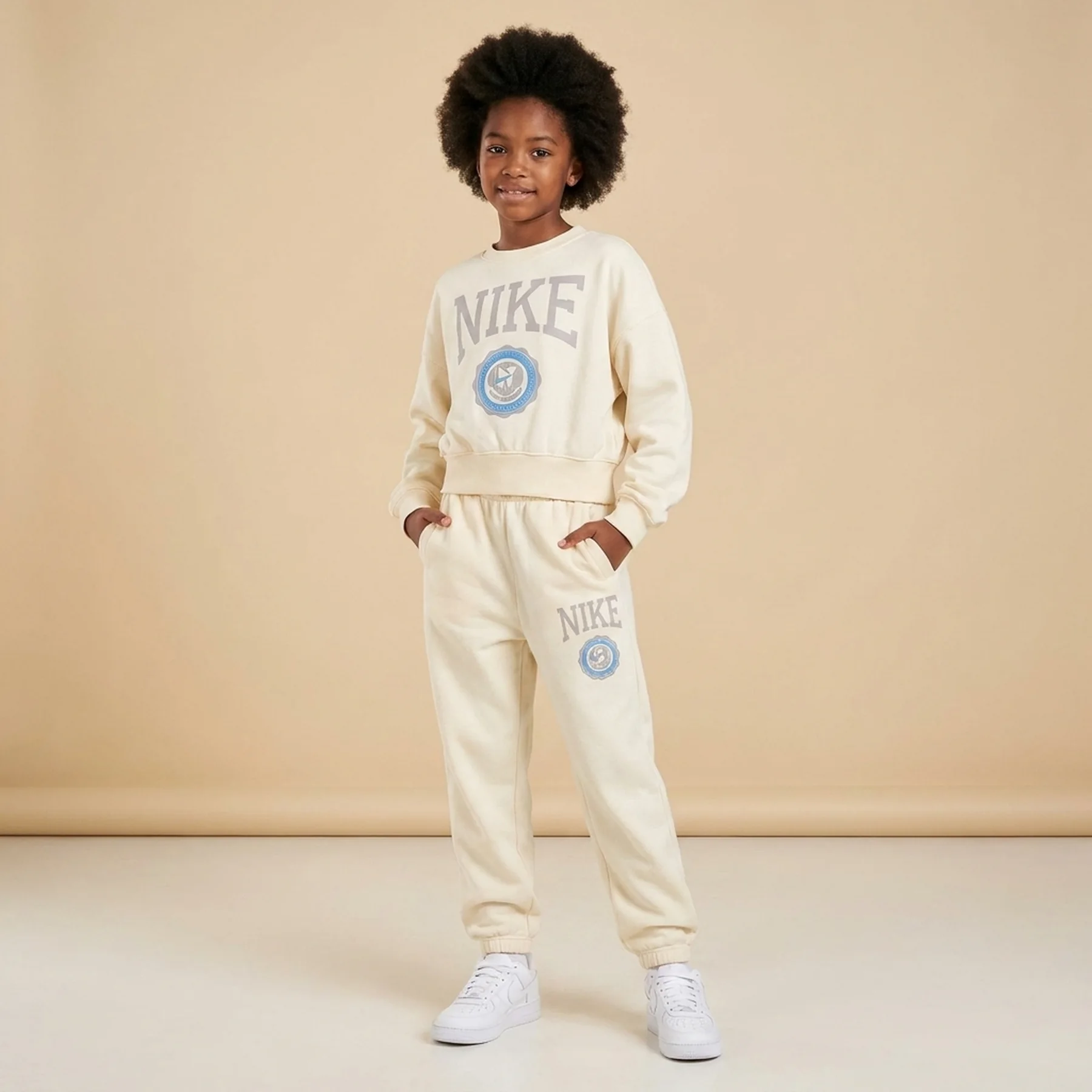 Спортивний костюм дитячий Nike Sportswear Club Fleece Beige (HJ3371-113__HJ3374-113)