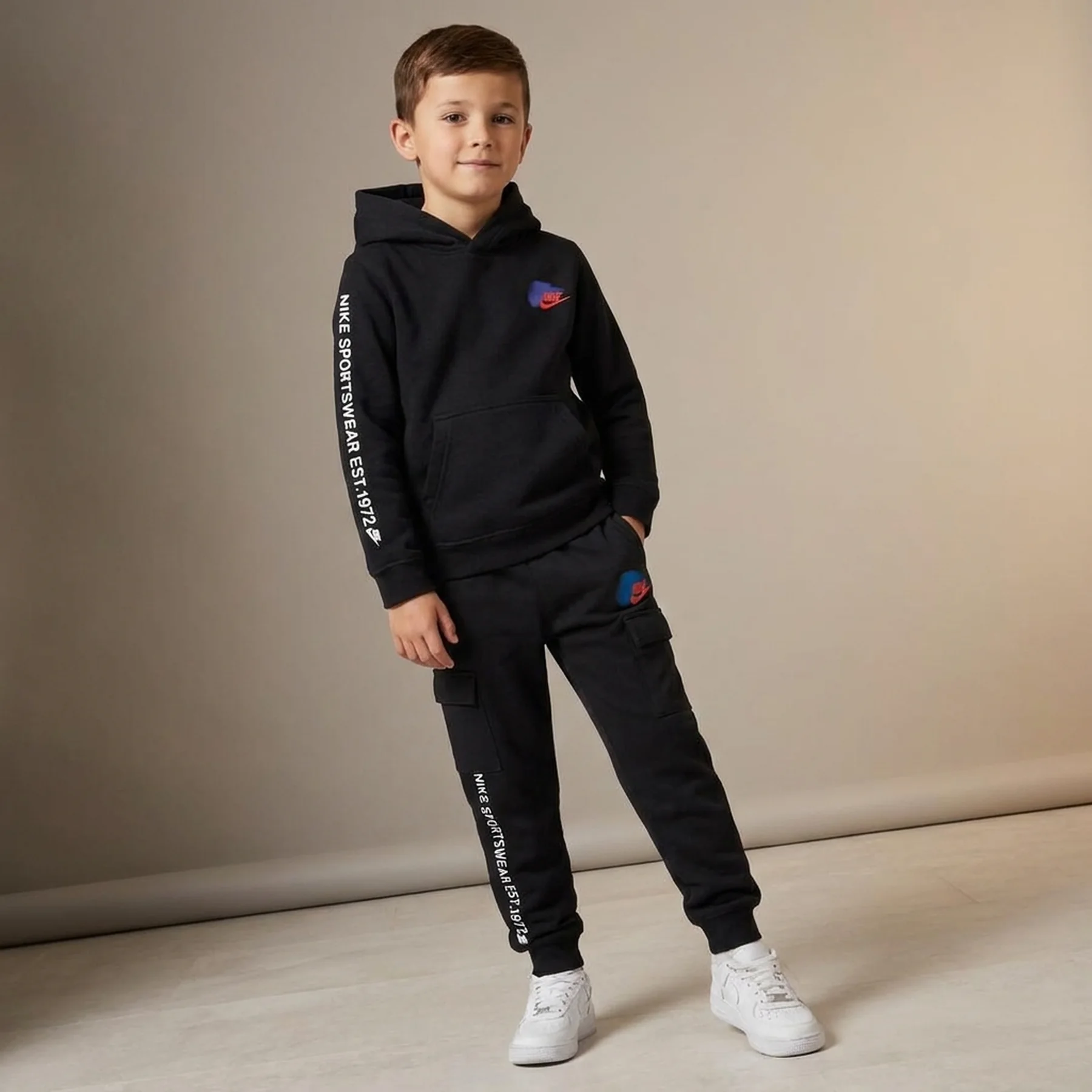 Спортивний костюм дитячий Nike Sportswear Fleece Standard Issue Black (HM4339-010__HM4337-010)
