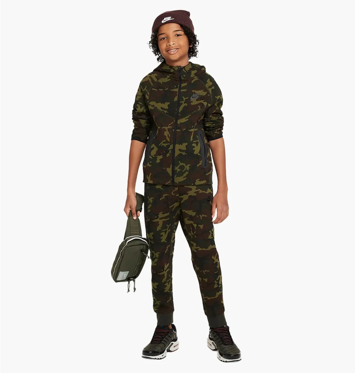 Спортивний костюм дитячий Nike Sportswear Tech Fleece Camo/Green (FN9118-010__FN9120-010)