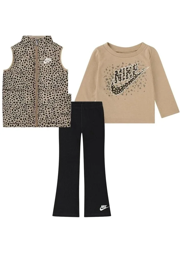 Спортивний костюм дитячий Nike Waistcoat/Trousers/Blouse Beige/Black (36N533-023)
