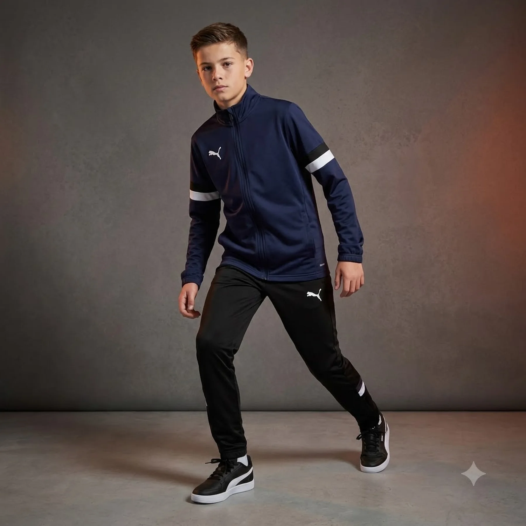 Костюм спортивний PUMA teamRISE Tracksuit Jr темно-синій, чорний Діт 140 см
