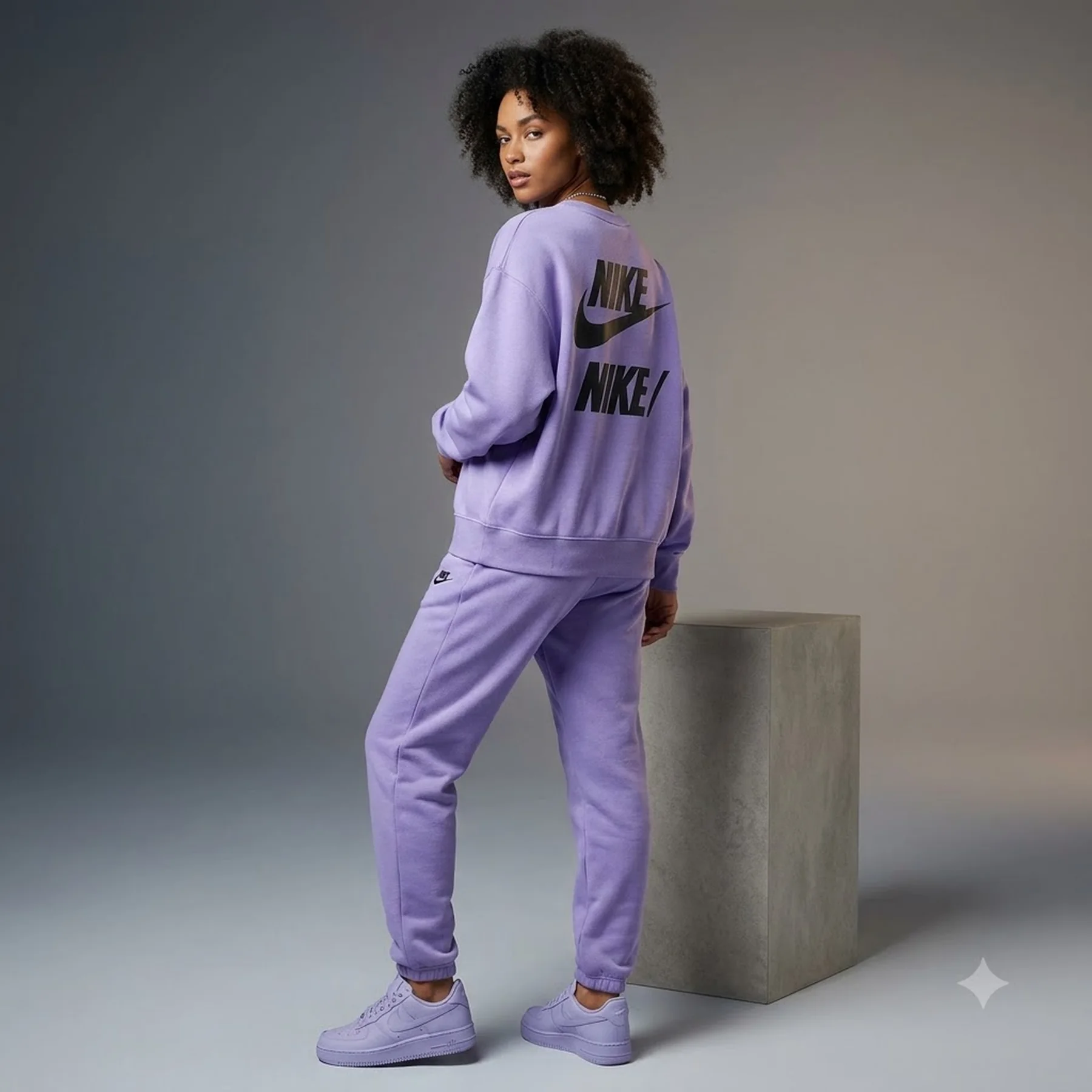Спортивний костюм жіночий Nike Nsw Flc Os Crew Violet (HM4318-515__HM4319-515)